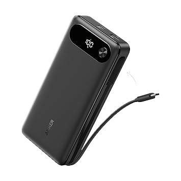Anker Power Bank 20K - 87W PD With Built-In USB-C Cable For Fast On-The-Go Charging by Anker