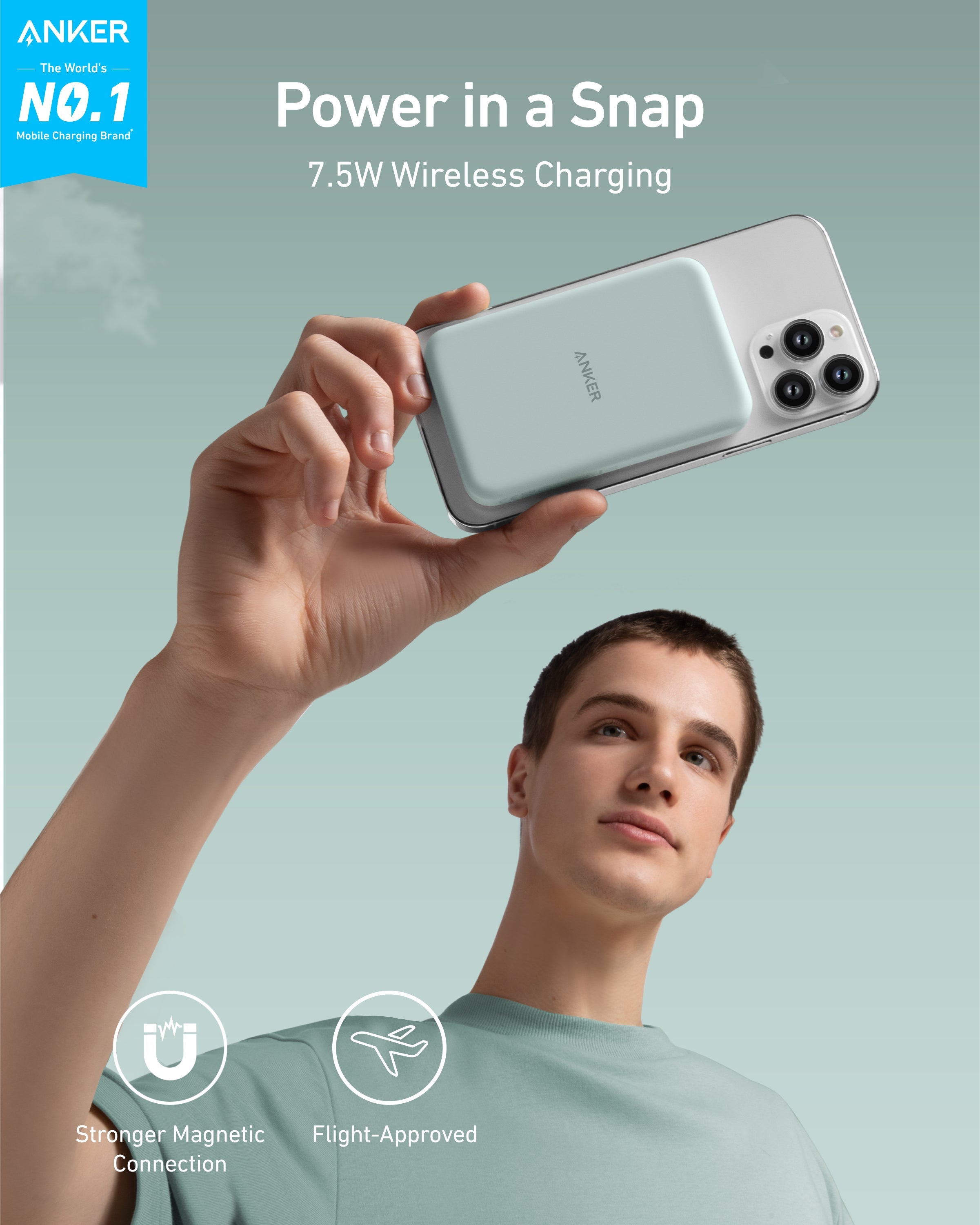Anker 621 Magnetic Battery MagGo - Compact Magnetic Power Bank for iPhone 12 and 13 by Anker
