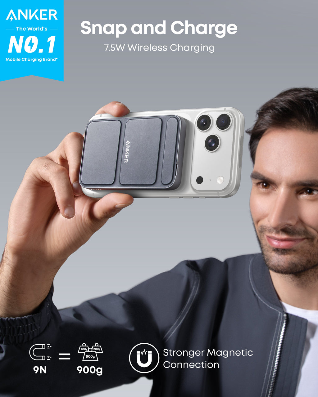 Anker 622 Magnetic Battery MagGo - Slim Magnetic Power Bank For iPhone 12, 13, 14 With Hands Free Convenience by Anker