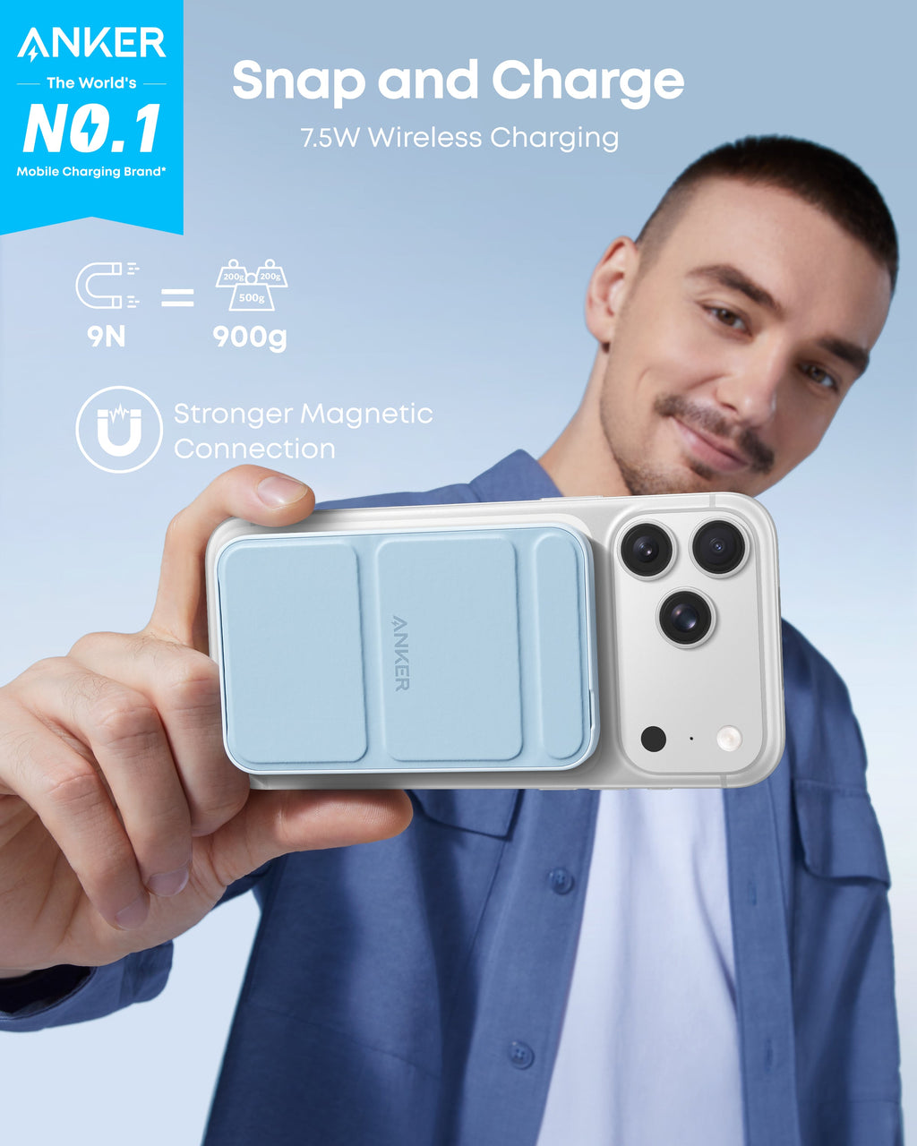 Anker 622 Magnetic Battery MagGo - Slim Magnetic Power Bank For iPhone 12, 13, 14 With Hands Free Convenience by Anker