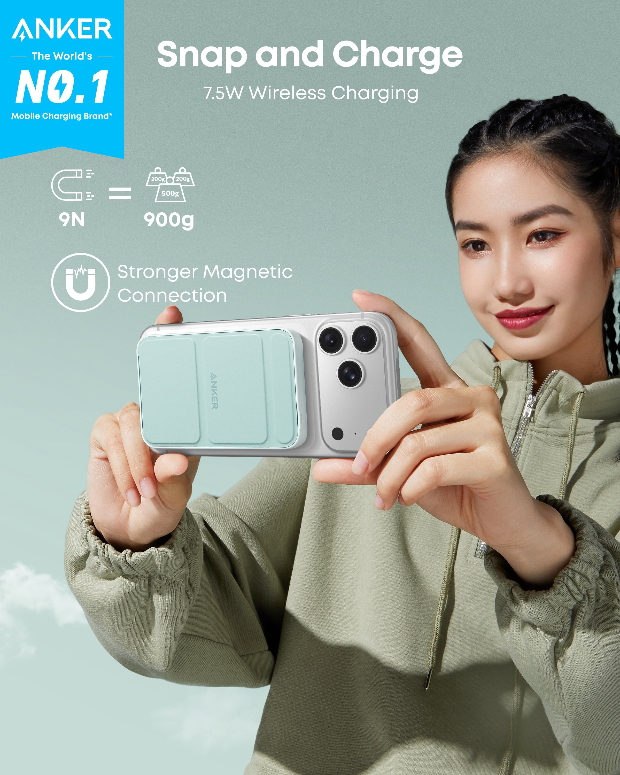 Anker 622 Magnetic Battery MagGo - Slim Magnetic Power Bank For iPhone 12, 13, 14 With Hands Free Convenience by Anker