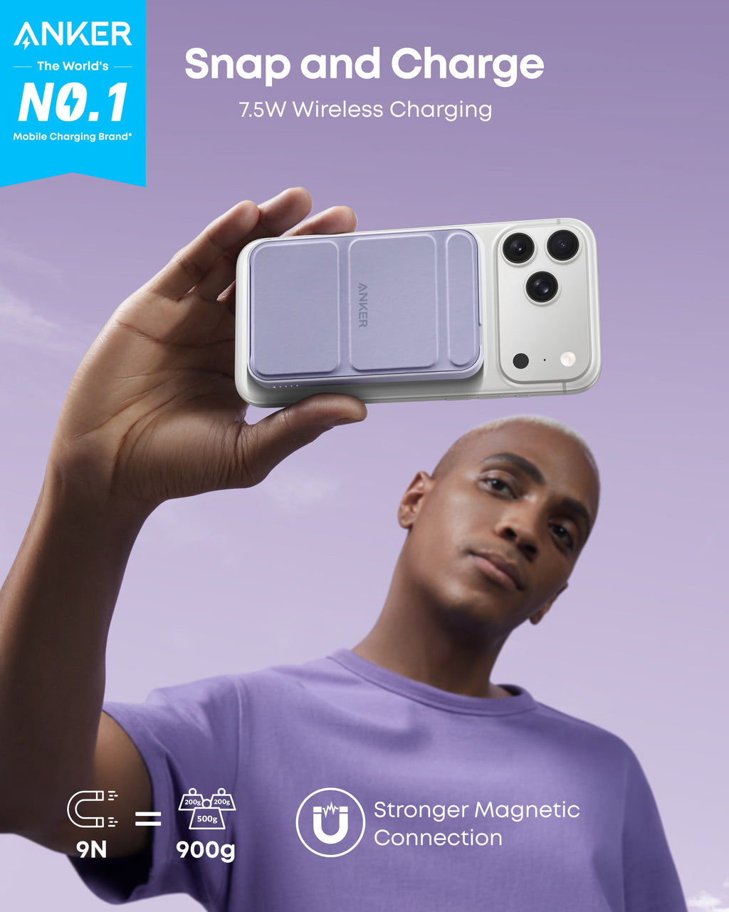 Anker 622 Magnetic Battery MagGo - Slim Magnetic Power Bank For iPhone 12, 13, 14 With Hands Free Convenience by Anker