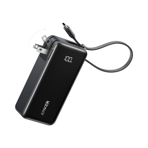 Anker Power Bank 10K Fusion - Compact All-In-One Travel Charger With Built-In Cable and Foldable Plug by Anker