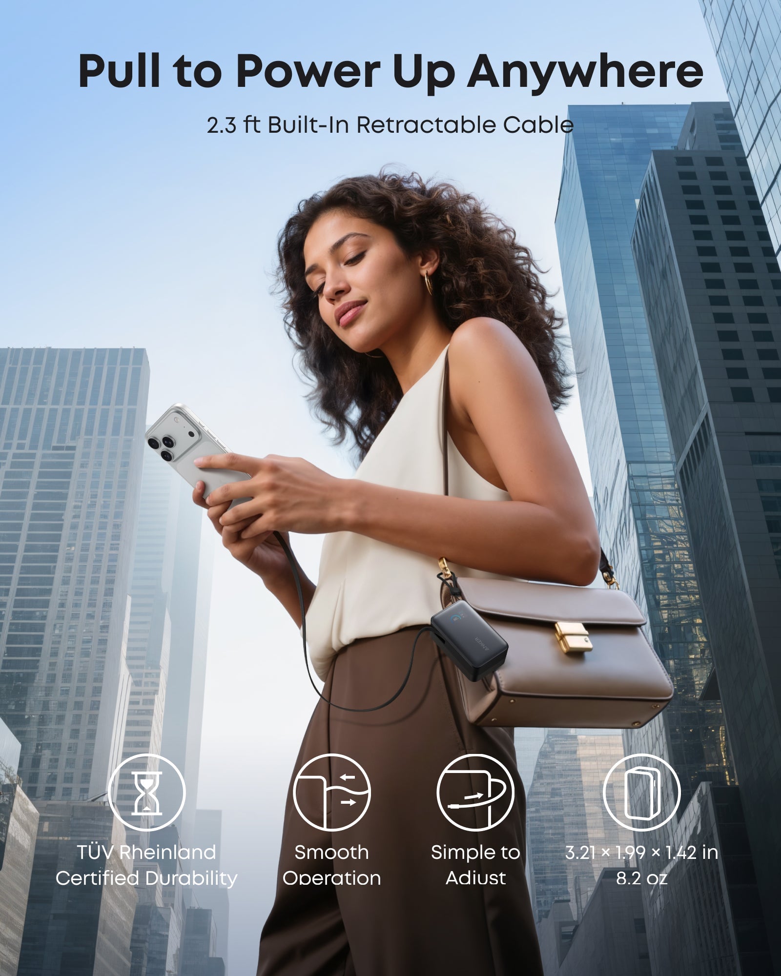 Anker Nano Power Bank - High Capacity 10K 45W Fast Charging With Built In Retractable USB C Cable by Anker