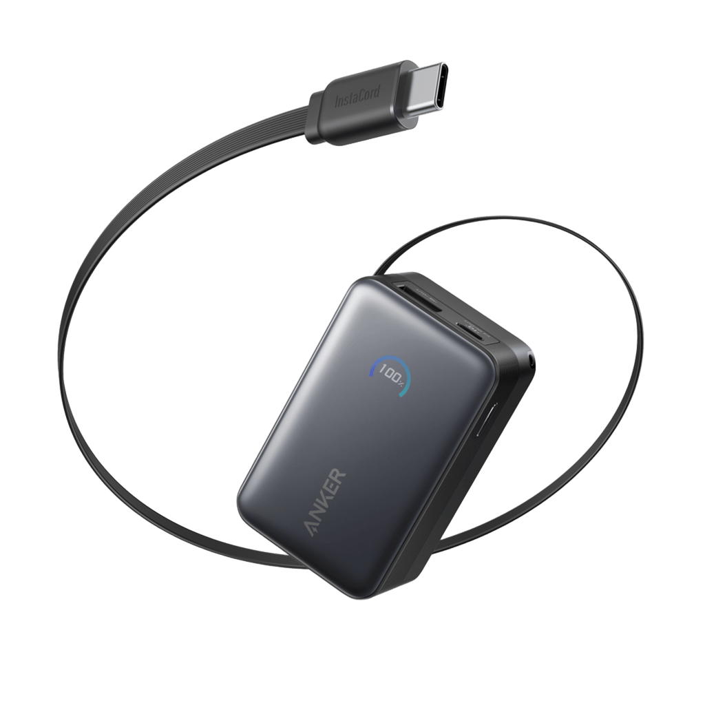 Anker Nano Power Bank - High Capacity 10K 45W Fast Charging With Built In Retractable USB C Cable by Anker