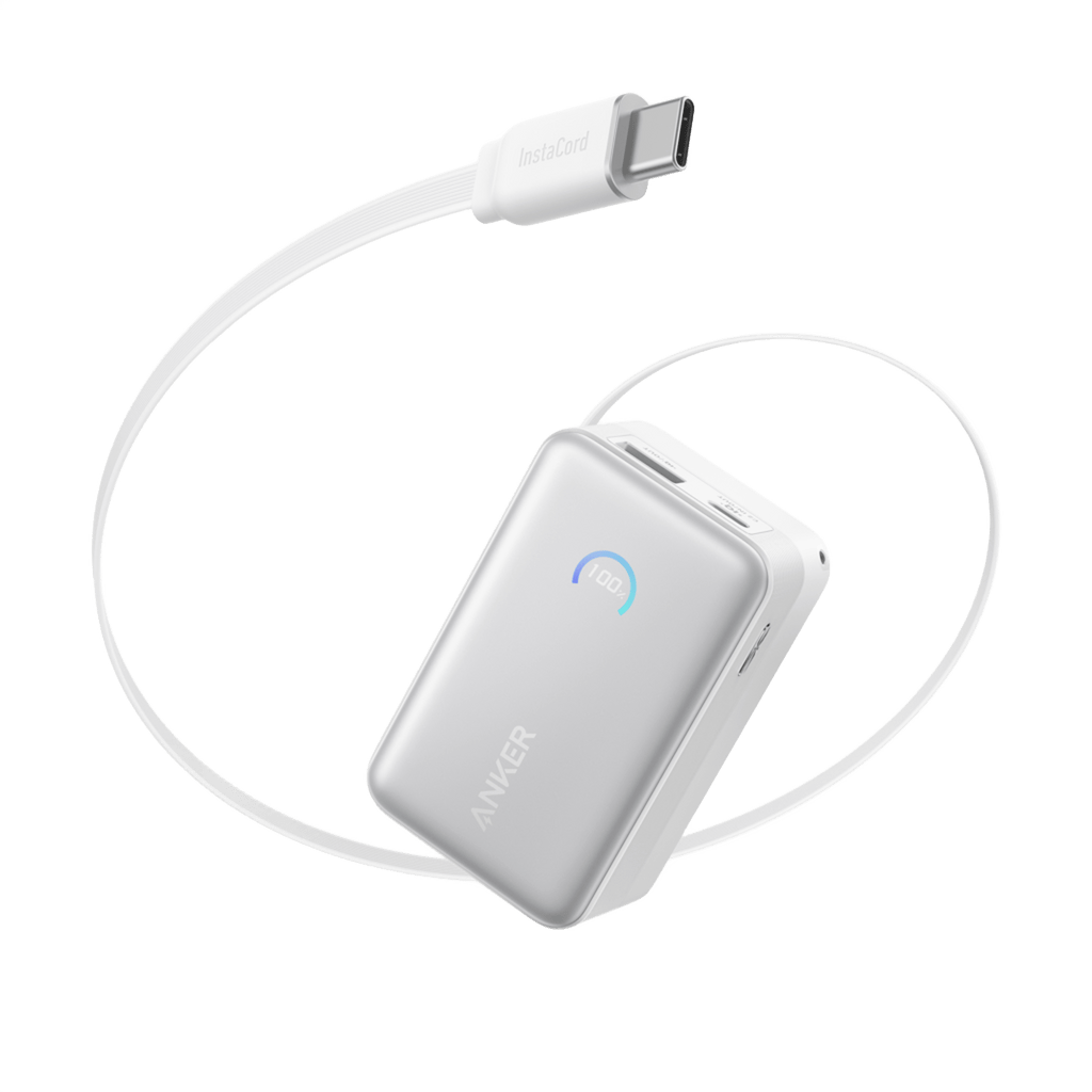 Anker Nano Power Bank - High Capacity 10K 45W Fast Charging With Built In Retractable USB C Cable by Anker