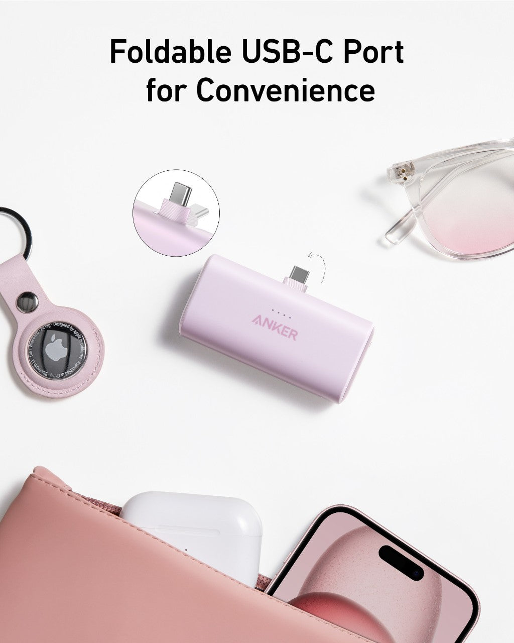 Anker Nano Power Bank 22.5W Fast Charging With Built In USB C Connector And Dual USB C Ports by Anker