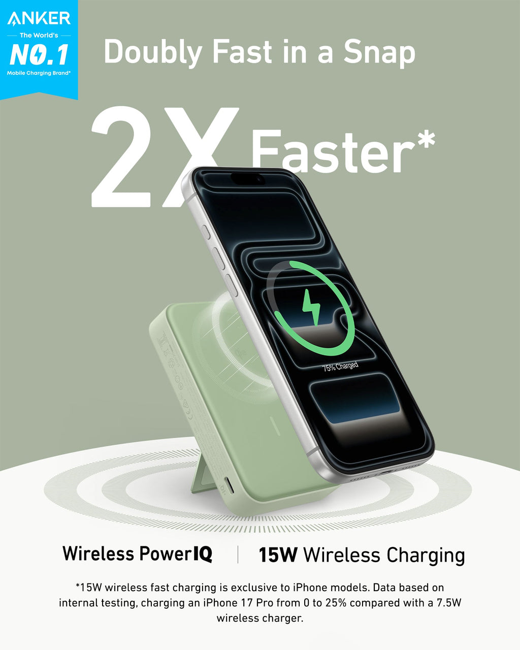 Anker MagGo Power Bank 10K - Qi2 Wireless Charger With Built In Stand And Smart Display by Anker