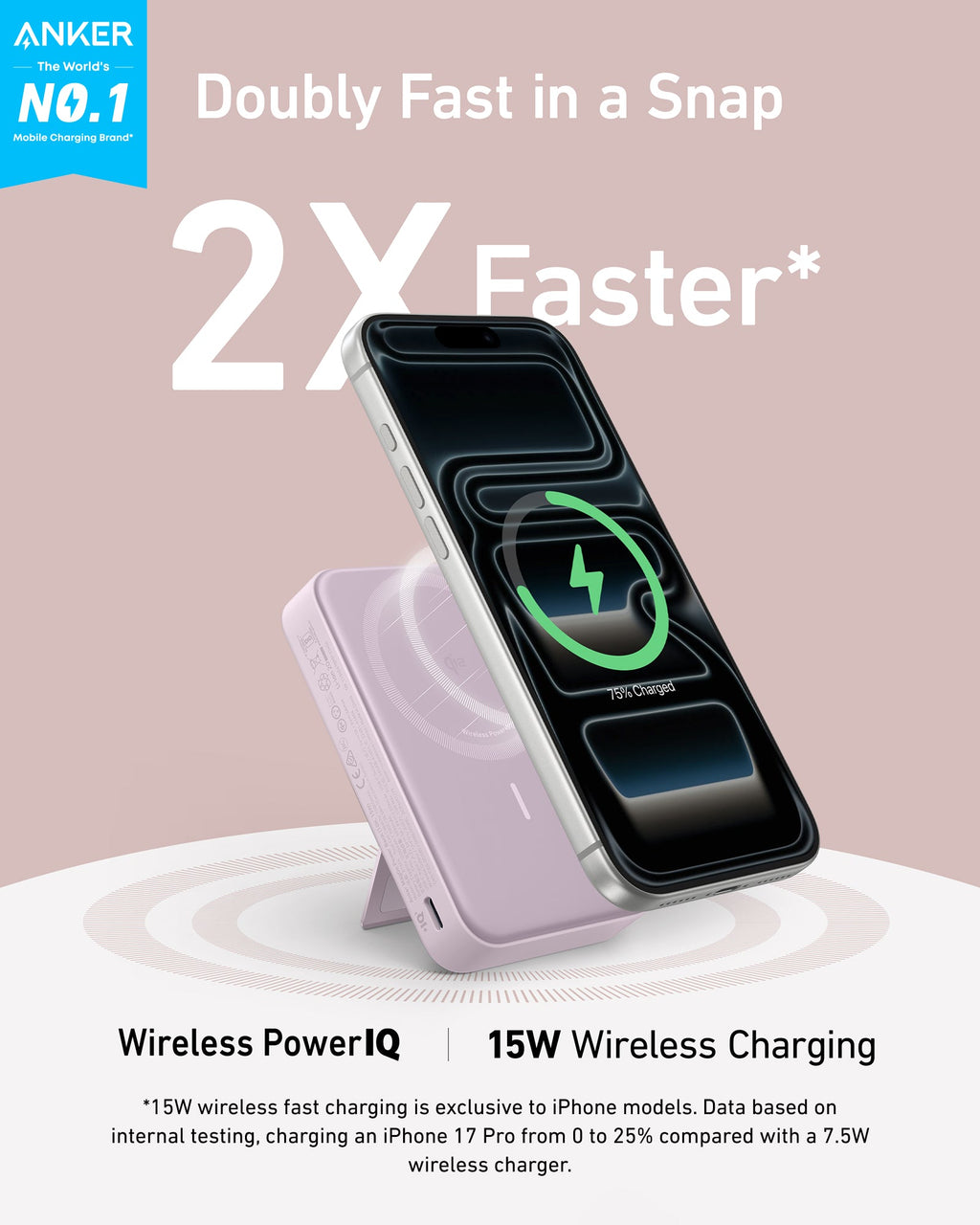Anker MagGo Power Bank 10K - Qi2 Wireless Charger With Built In Stand And Smart Display by Anker