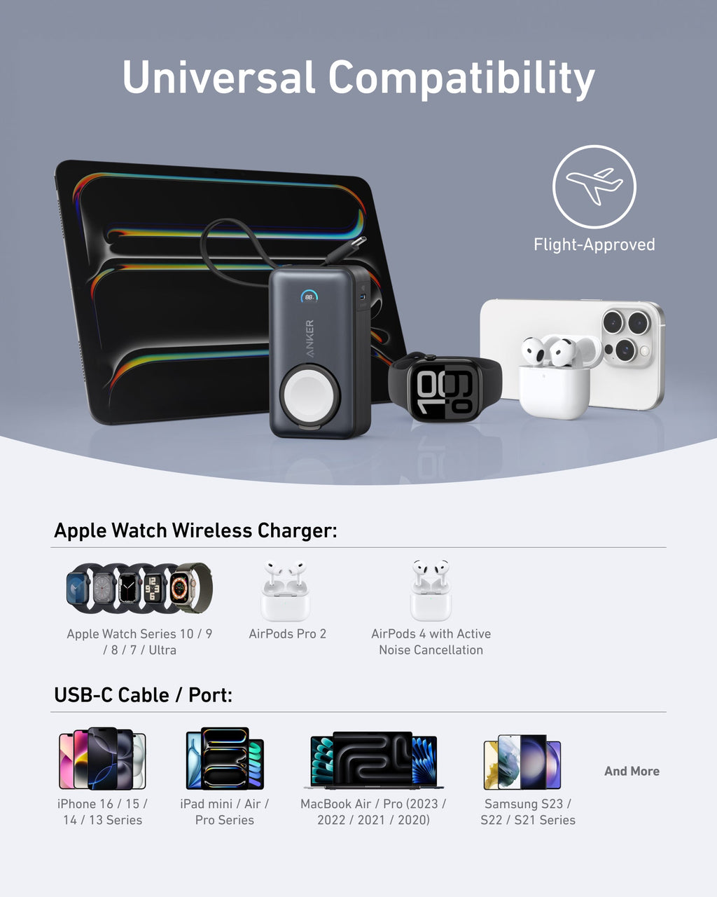 Anker MagGo Power Bank 10K 35W For Apple Watch - Portable Apple Watch Charger With USB C by Anker