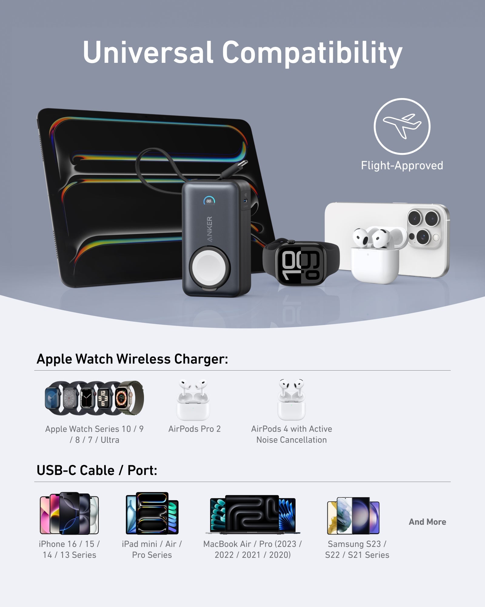 Anker MagGo Power Bank 10K 35W For Apple Watch - Portable Apple Watch Charger With USB C by Anker