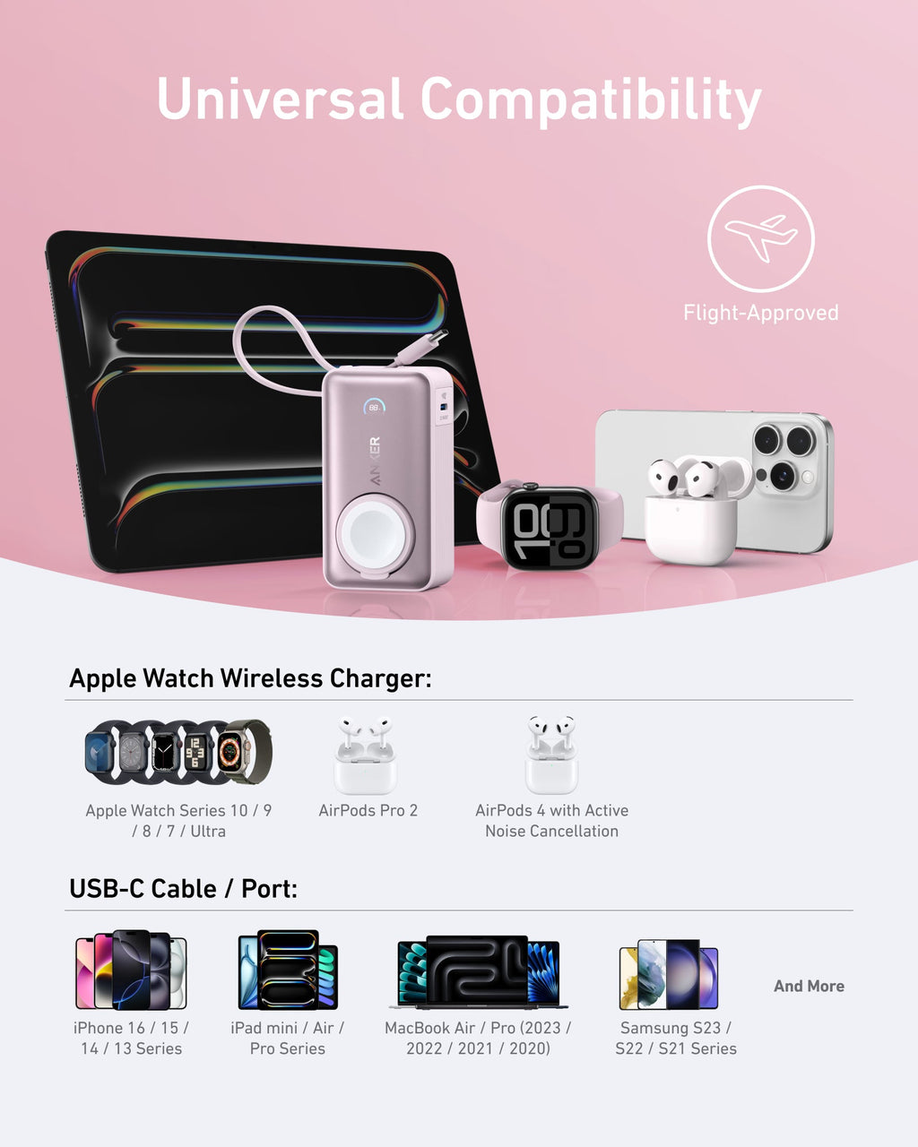 Anker MagGo Power Bank 10K 35W For Apple Watch - Portable Apple Watch Charger With USB C by Anker
