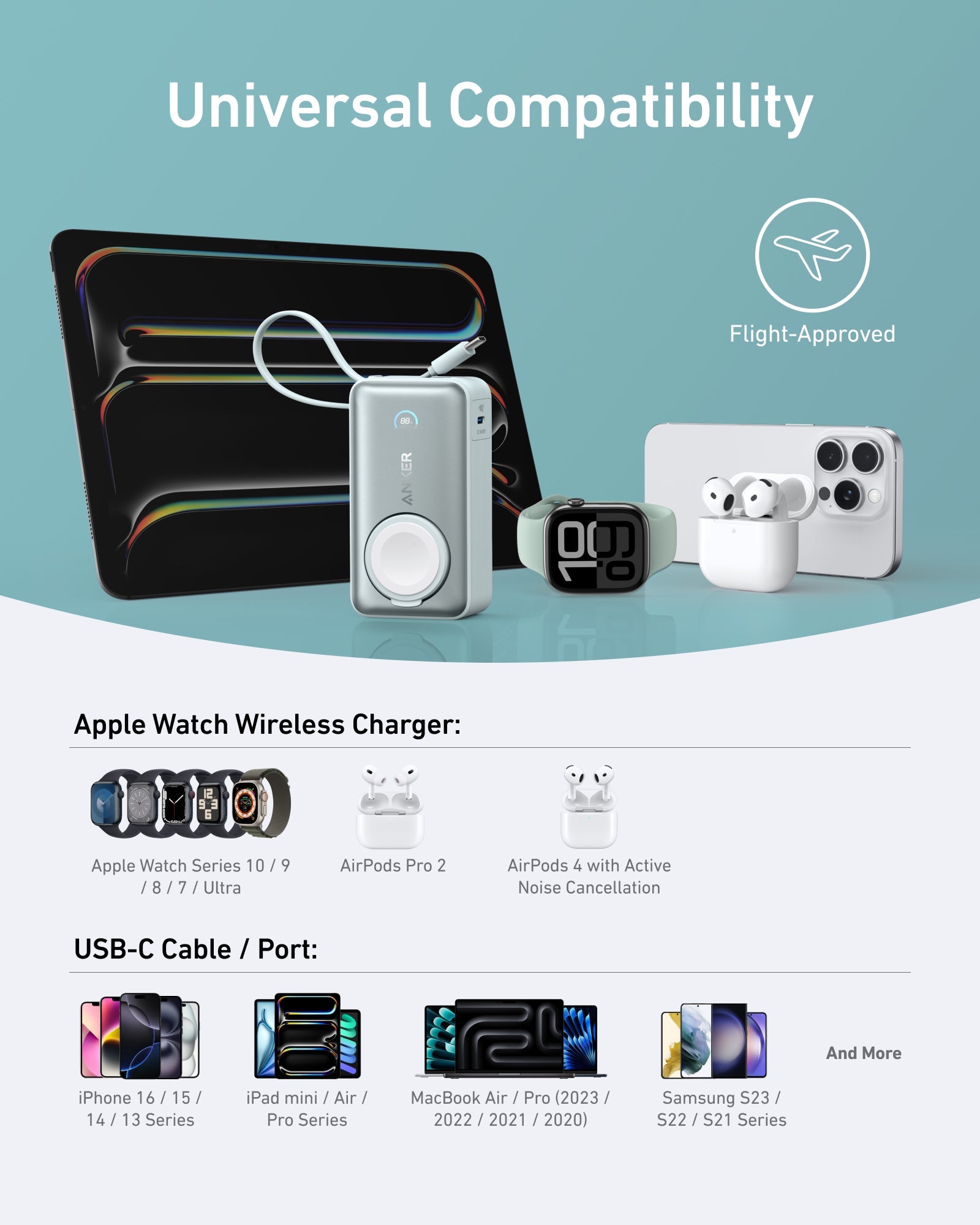 Anker MagGo Power Bank 10K 35W For Apple Watch - Portable Apple Watch Charger With USB C by Anker