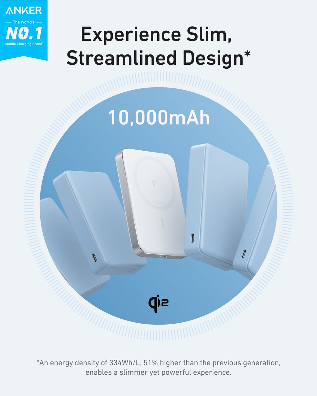 Anker MagGo Power Bank 10K Slim - Fast Magnetic Wireless Charging for iPhone 12–15 and More by Anker