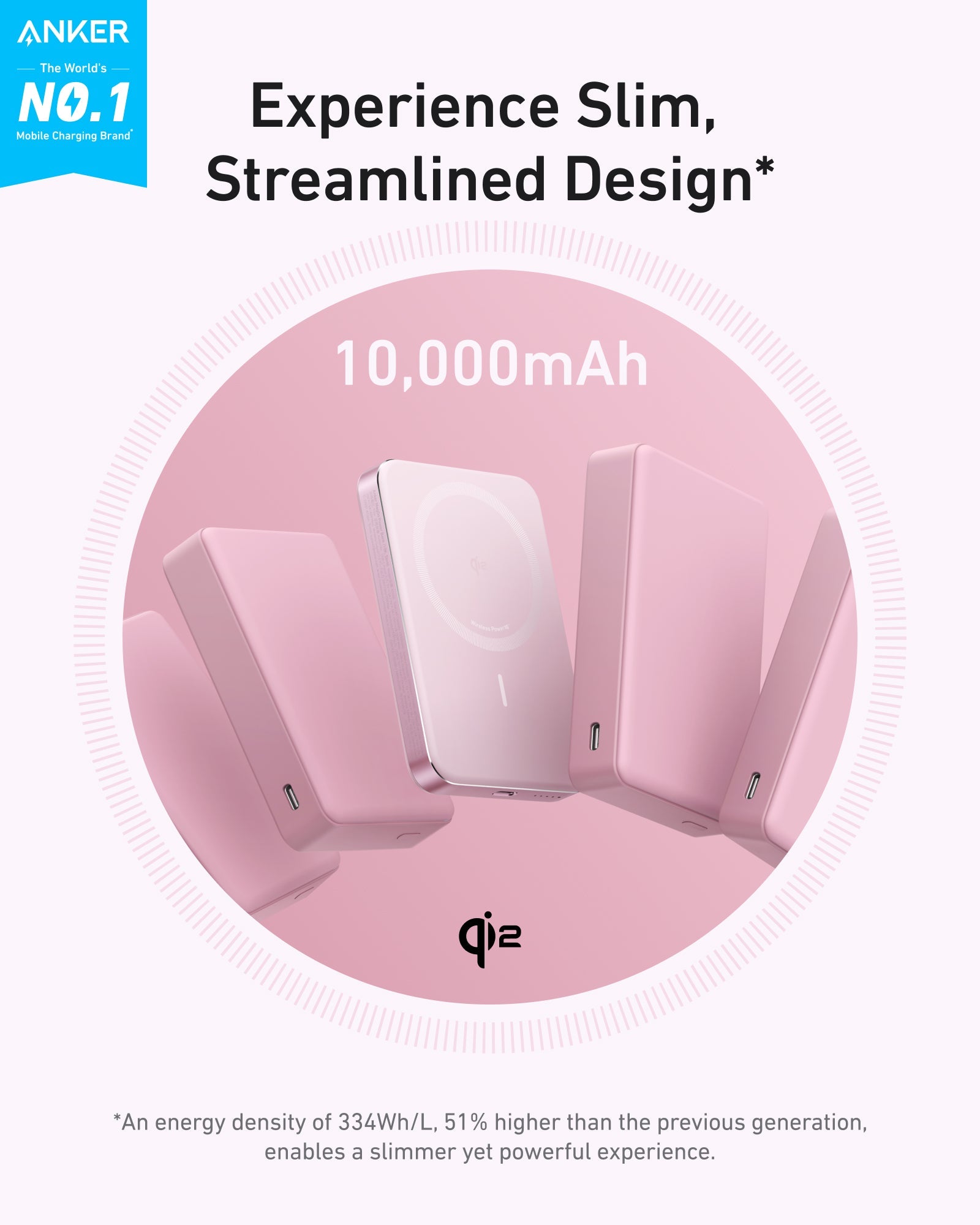 Anker MagGo Power Bank 10K Slim - Fast Magnetic Wireless Charging for iPhone 12–15 and More by Anker