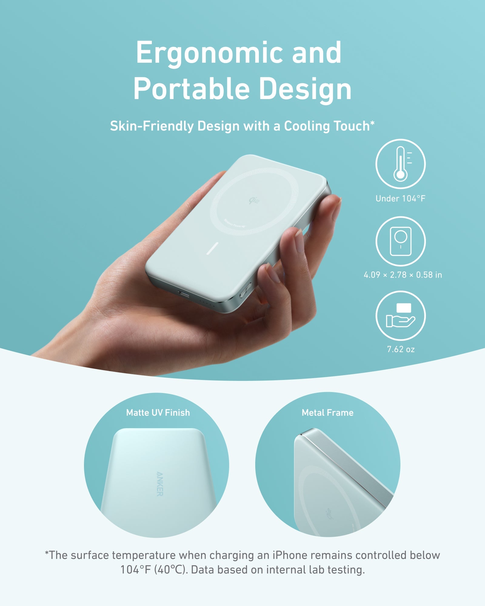 Anker MagGo Power Bank 10K Slim - Fast Magnetic Wireless Charging for iPhone 12–15 and More by Anker