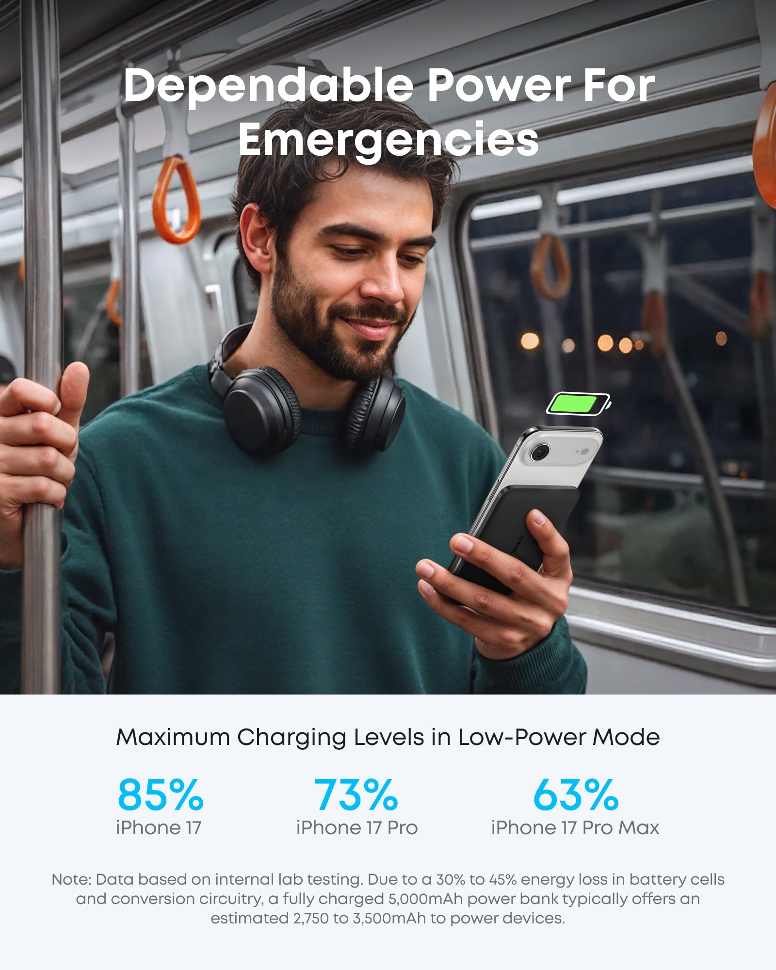 Anker Nano Power Bank - Ultra Slim 5K MagGo Magnetic Charger With MagSafe Compatibility by Anker