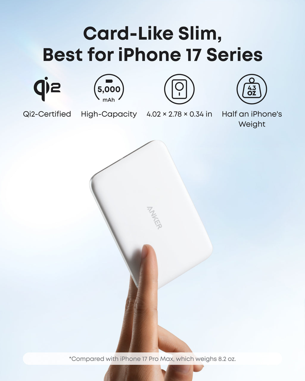 Anker Nano Power Bank - Ultra Slim 5K MagGo Magnetic Charger With MagSafe Compatibility by Anker