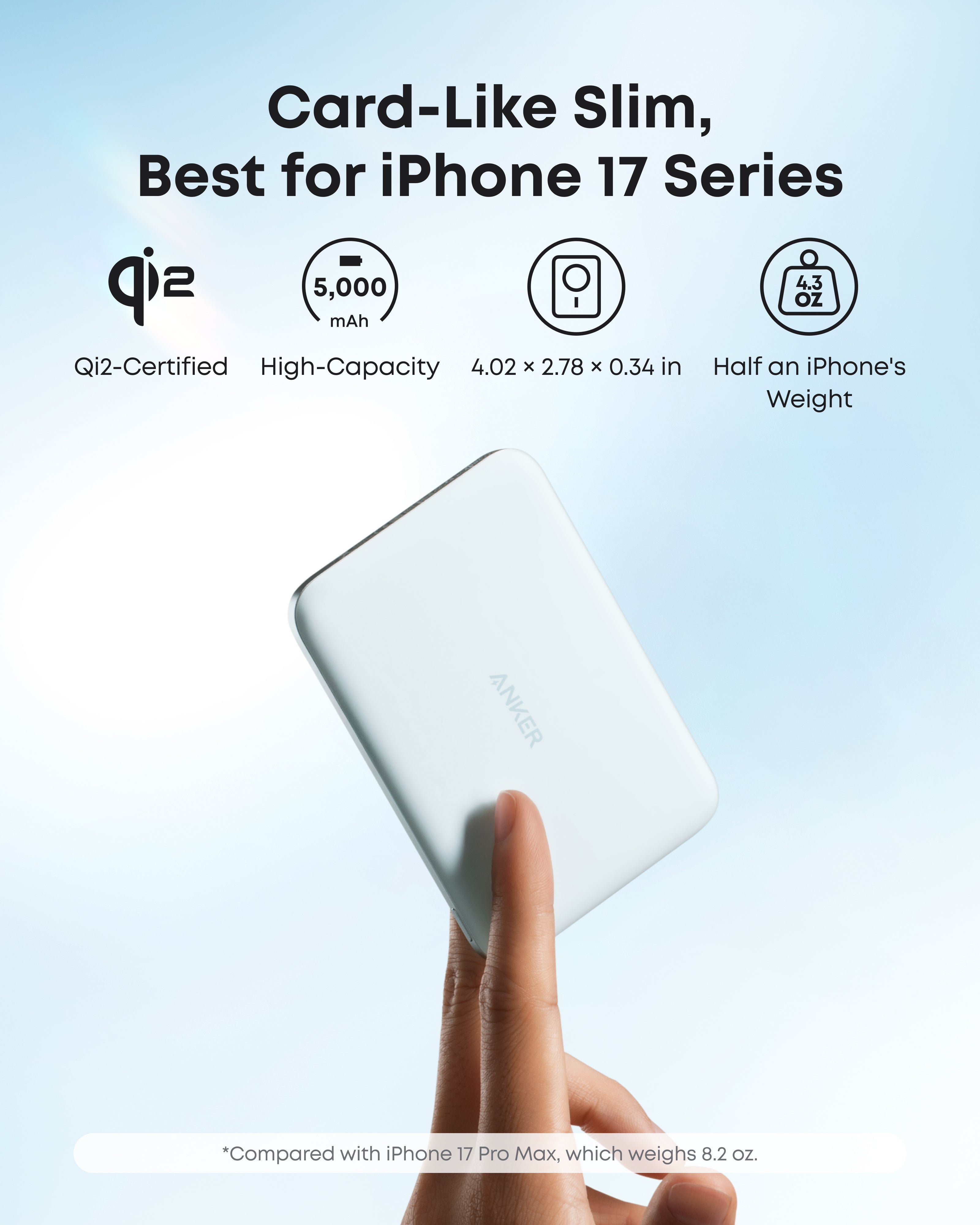 Anker Nano Power Bank - Ultra Slim 5K MagGo Magnetic Charger With MagSafe Compatibility by Anker