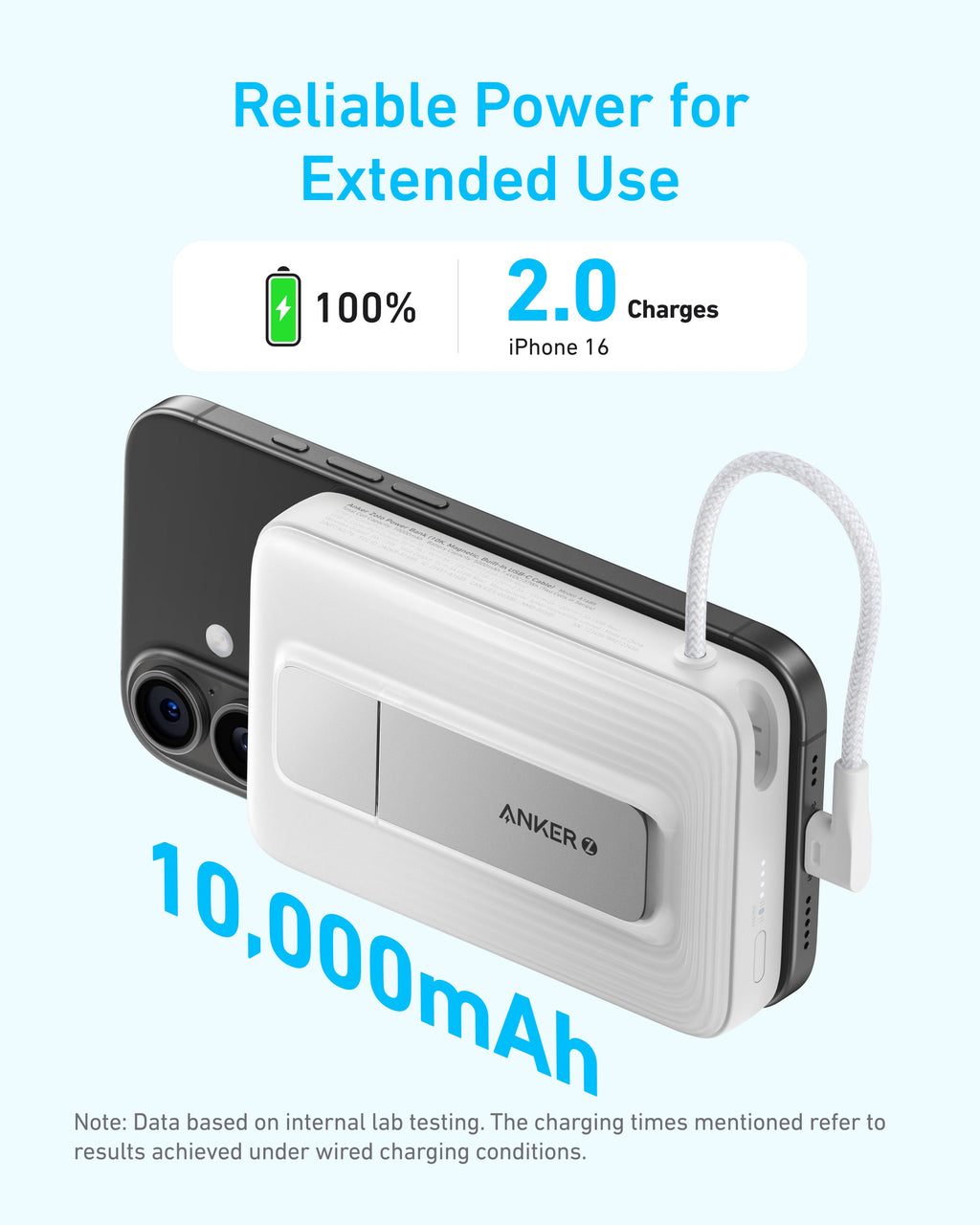 Anker Zolo Magnetic Power Bank (10K, 30W, Built-in USB-C Cable) by Anker