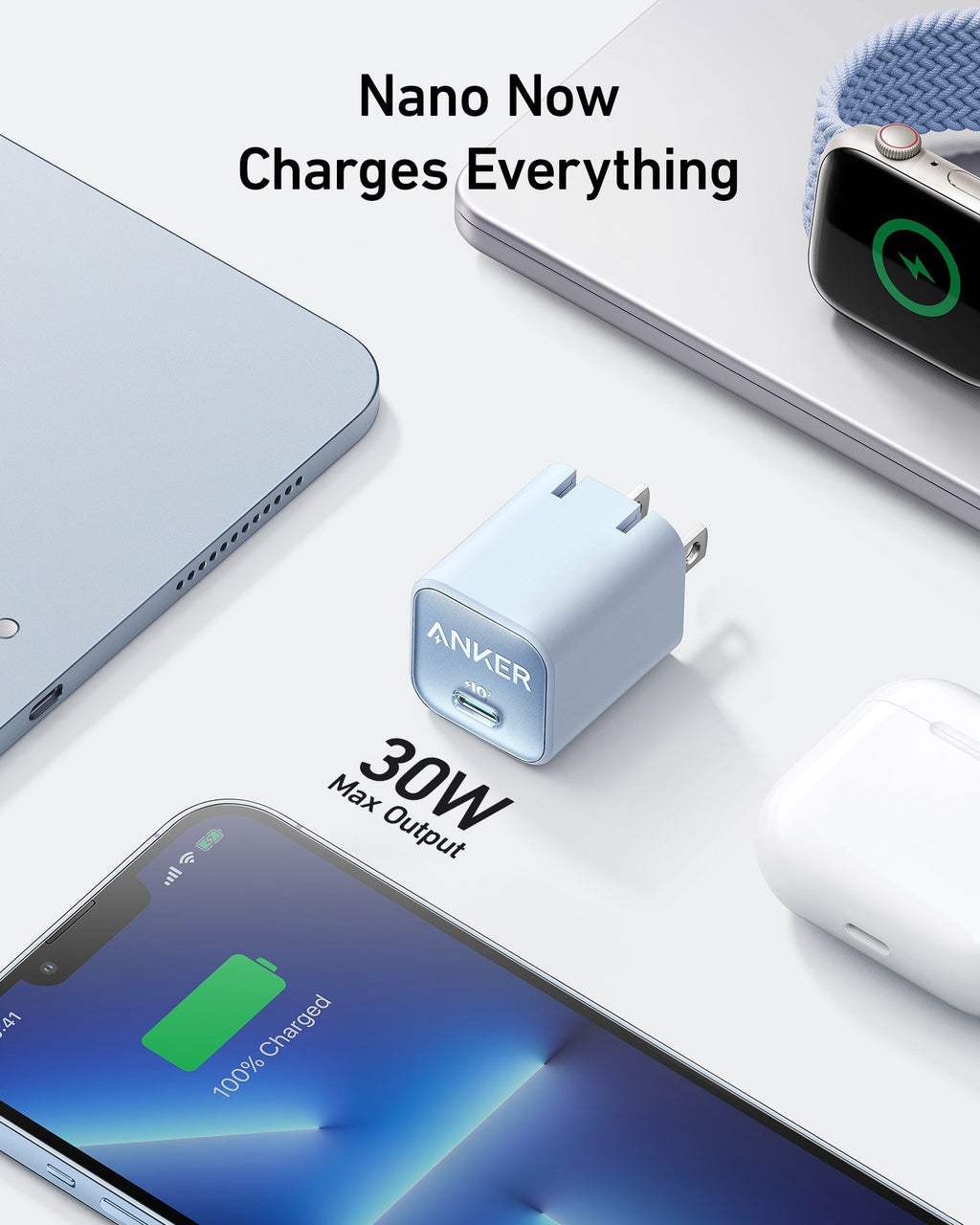 Anker Nano Charger 30W - Ultra Compact GaN Charger Delivers Fast Power For Phones, Tablets, And More by Anker