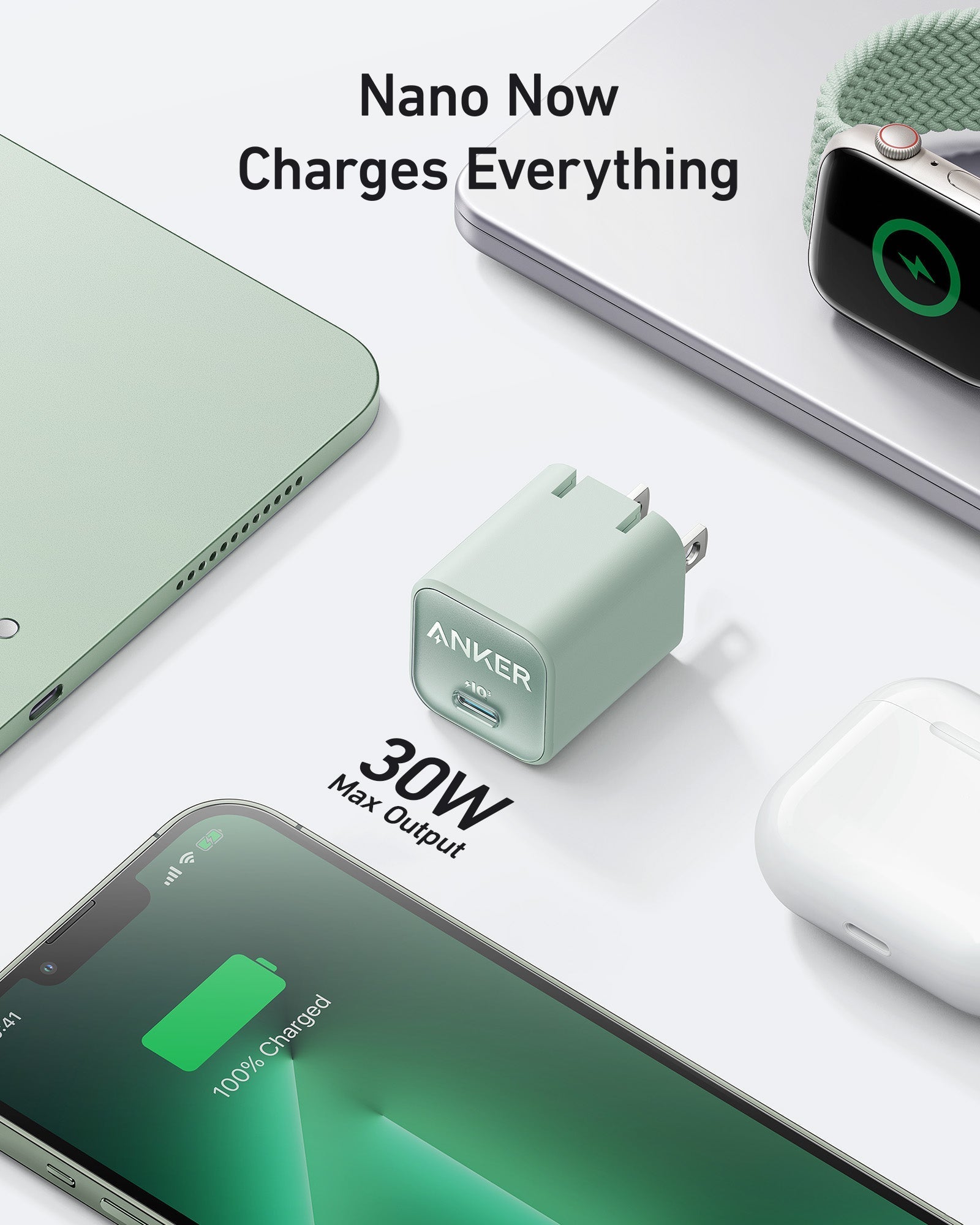 Anker Nano Charger 30W - Ultra Compact GaN Charger Delivers Fast Power For Phones, Tablets, And More by Anker