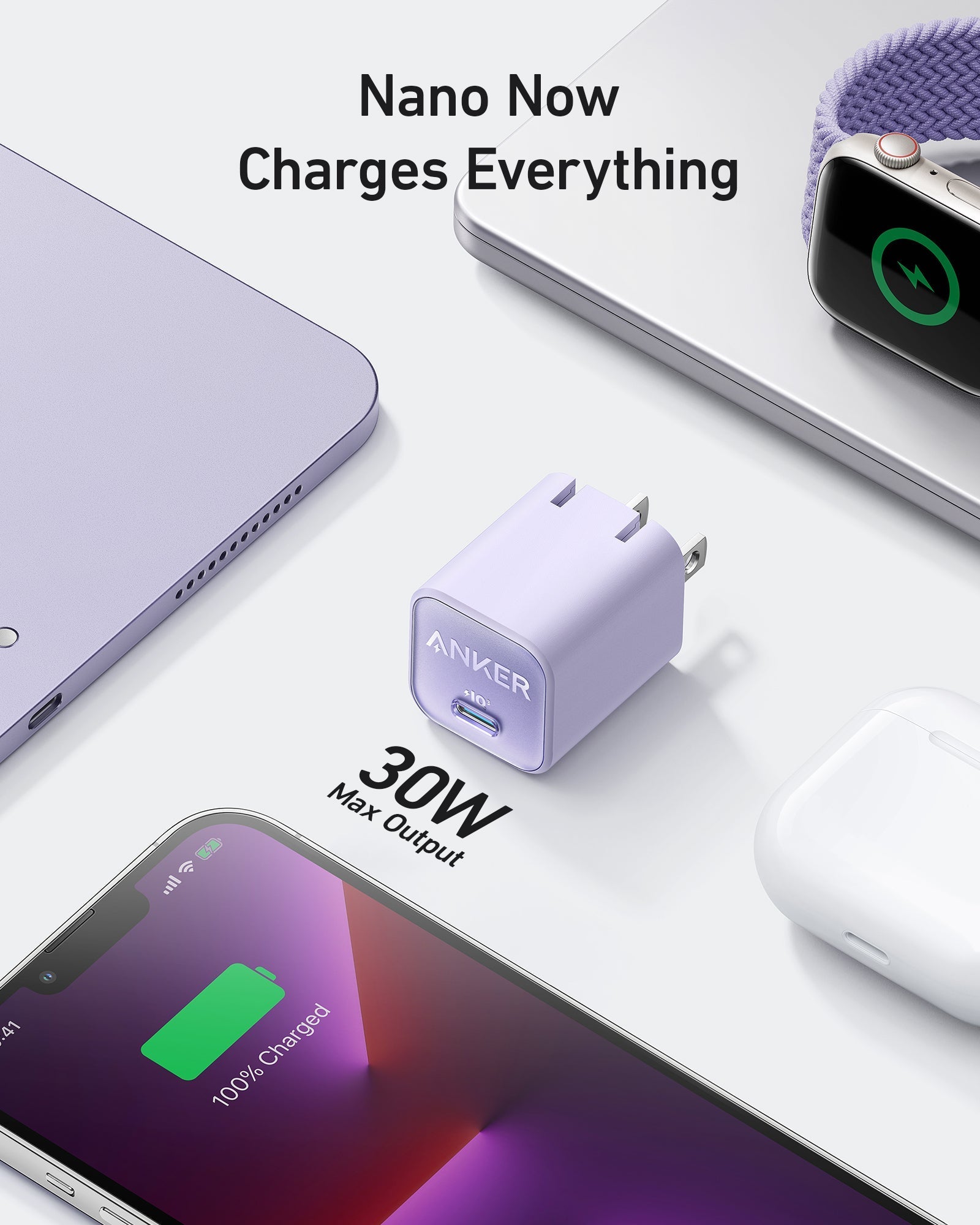 Anker Nano Charger 30W - Ultra Compact GaN Charger Delivers Fast Power For Phones, Tablets, And More by Anker