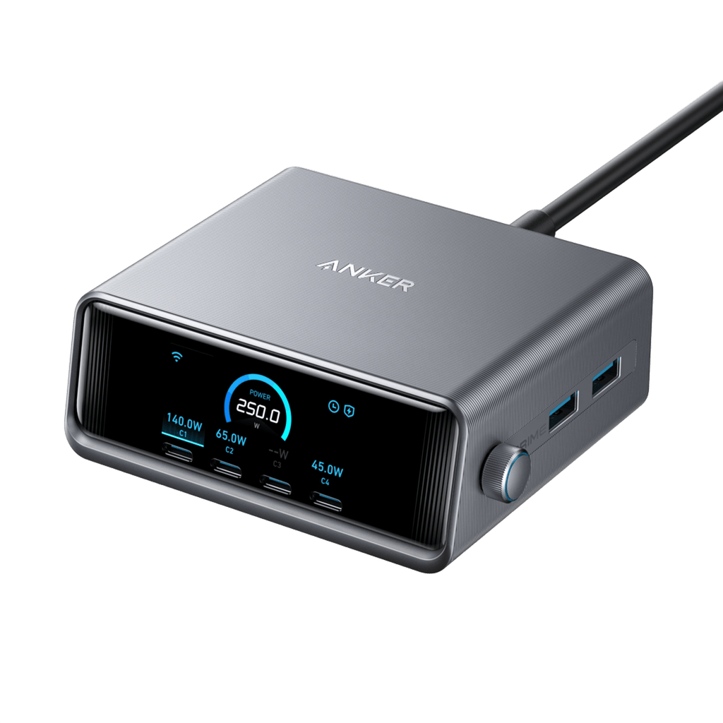Anker Prime Charger - 250W GaNPrime Desktop Power Hub With Six Ports For Laptops Phones And More by Anker