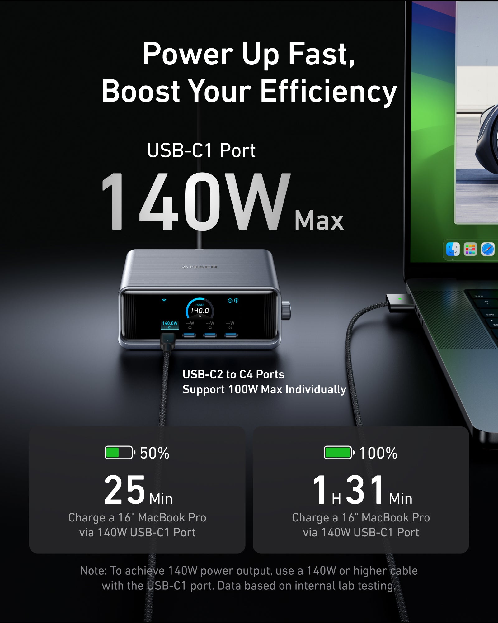 Anker Prime Charger - 250W GaNPrime Desktop Power Hub With Six Ports For Laptops Phones And More by Anker