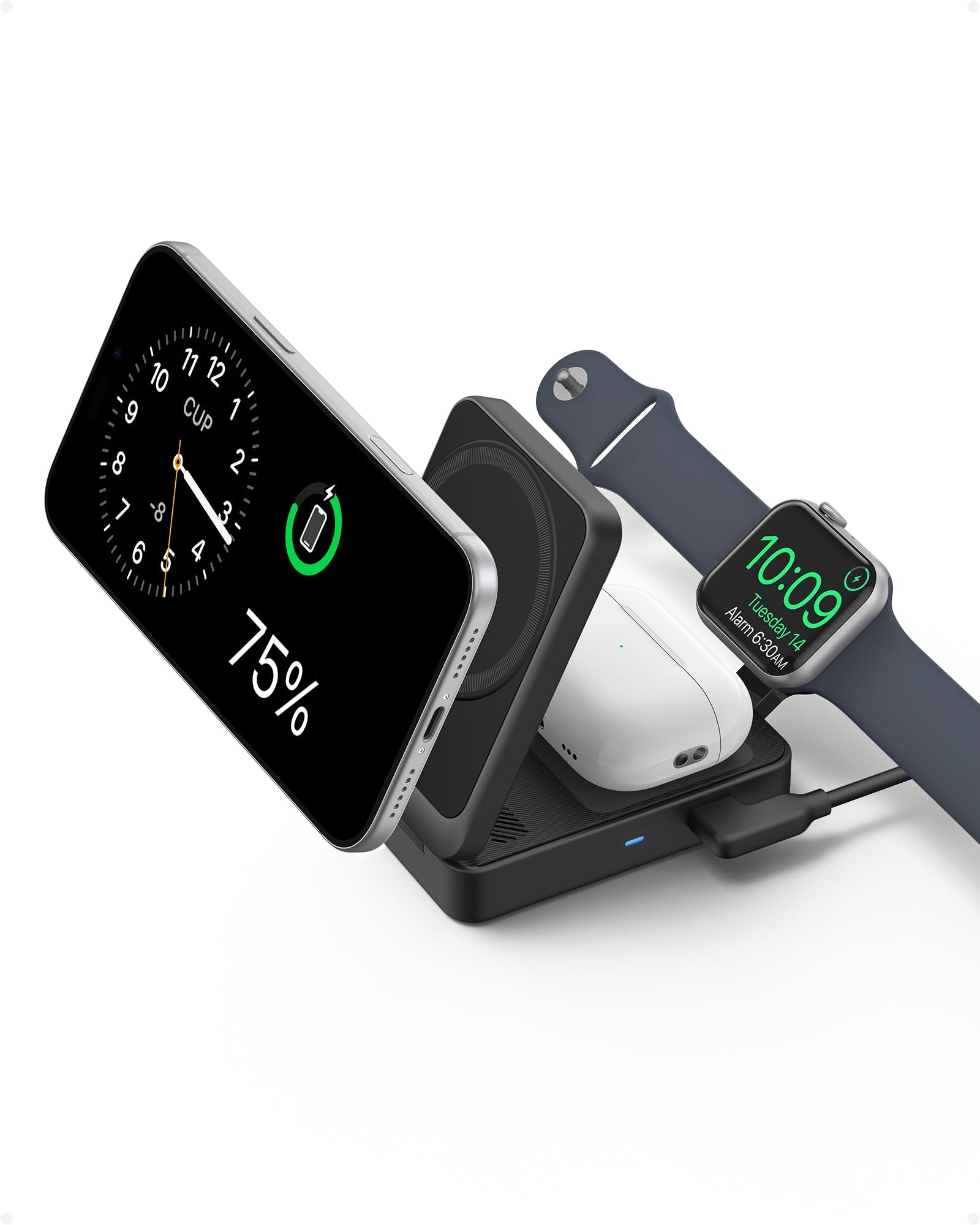 Anker MagGo Wireless Charging Station Foldable 3-in-1 - MagSafe 15W Wireless Charger for iPhone Apple Watch AirPods by Anker