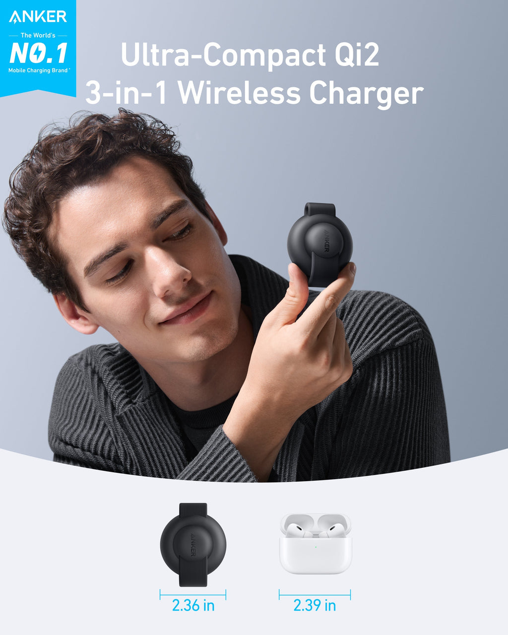 Anker MagGo Wireless Charging Station - 3-In-1 Foldable Pad For MagSafe And Qi2 Powers iPhone, Apple Watch, And More by Anker