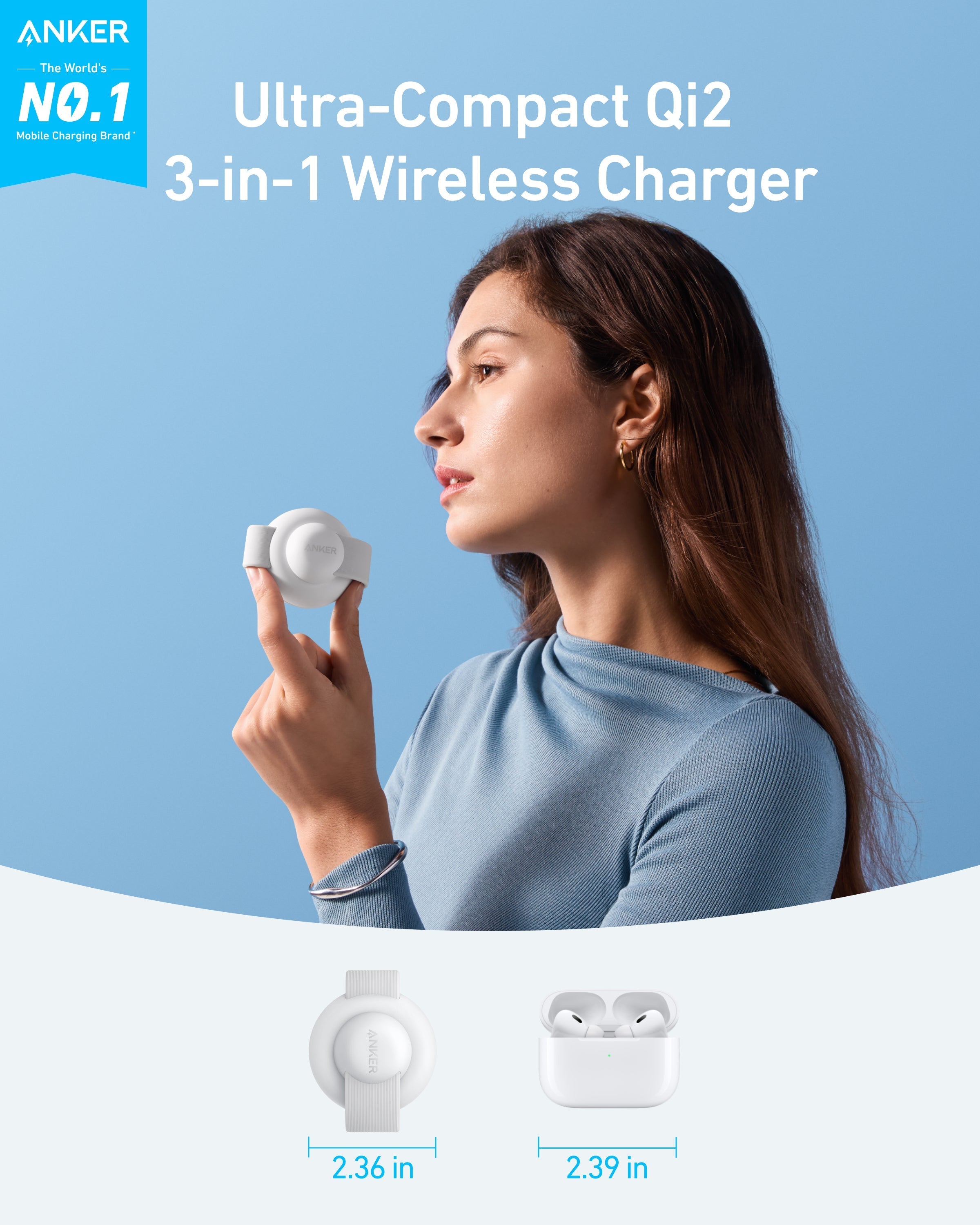 Anker MagGo Wireless Charging Station - 3-In-1 Foldable Pad For MagSafe And Qi2 Powers iPhone, Apple Watch, And More by Anker
