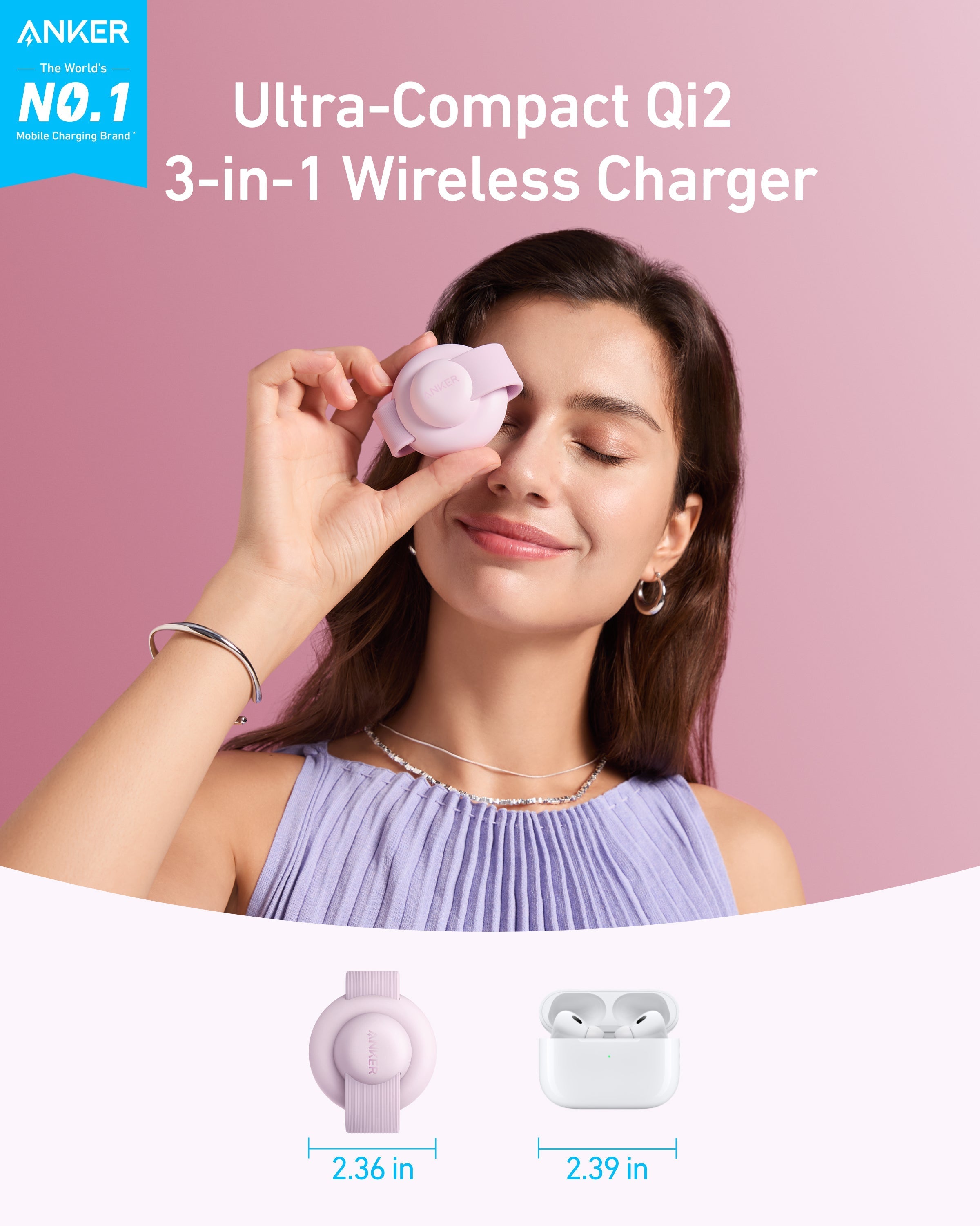 Anker MagGo Wireless Charging Station - 3-In-1 Foldable Pad For MagSafe And Qi2 Powers iPhone, Apple Watch, And More by Anker