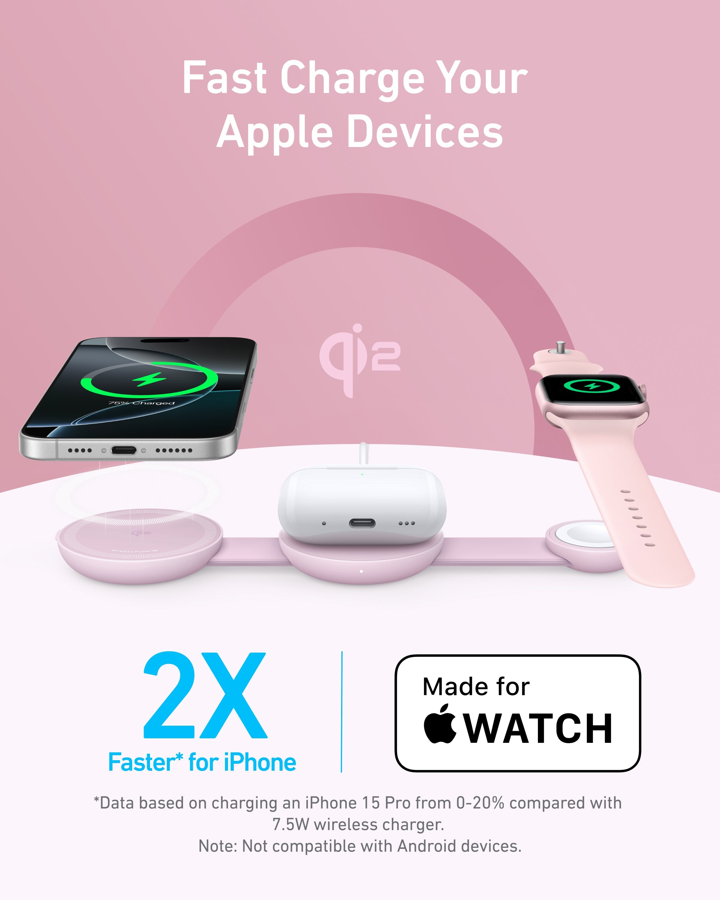 Anker MagGo Wireless Charging Station - 3-In-1 Foldable Pad For MagSafe And Qi2 Powers iPhone, Apple Watch, And More by Anker
