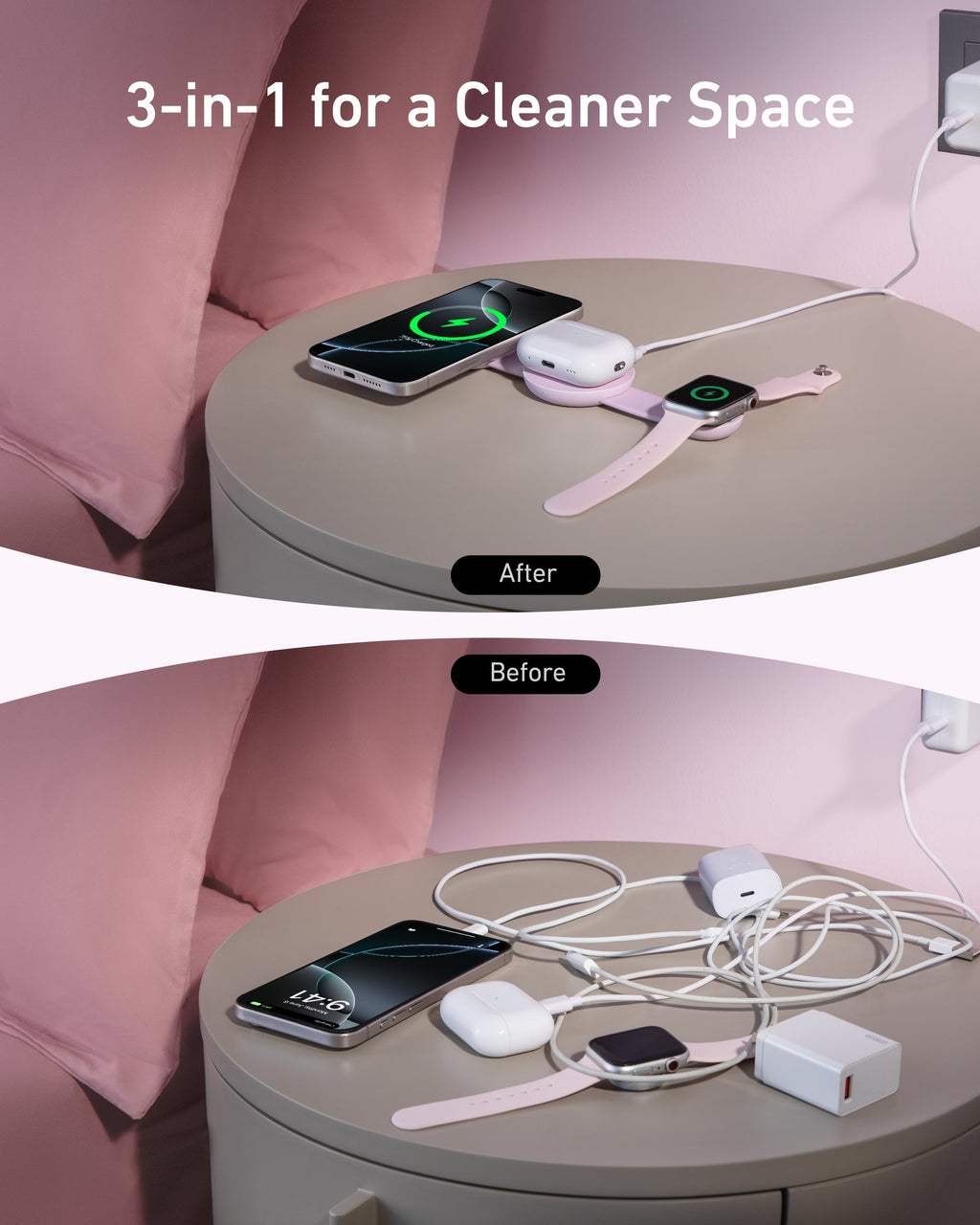 Anker MagGo Wireless Charging Station - 3-In-1 Foldable Pad For MagSafe And Qi2 Powers iPhone, Apple Watch, And More by Anker
