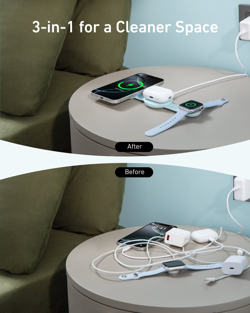 Anker MagGo Wireless Charging Station - 3-In-1 Foldable Pad For MagSafe And Qi2 Powers iPhone, Apple Watch, And More by Anker