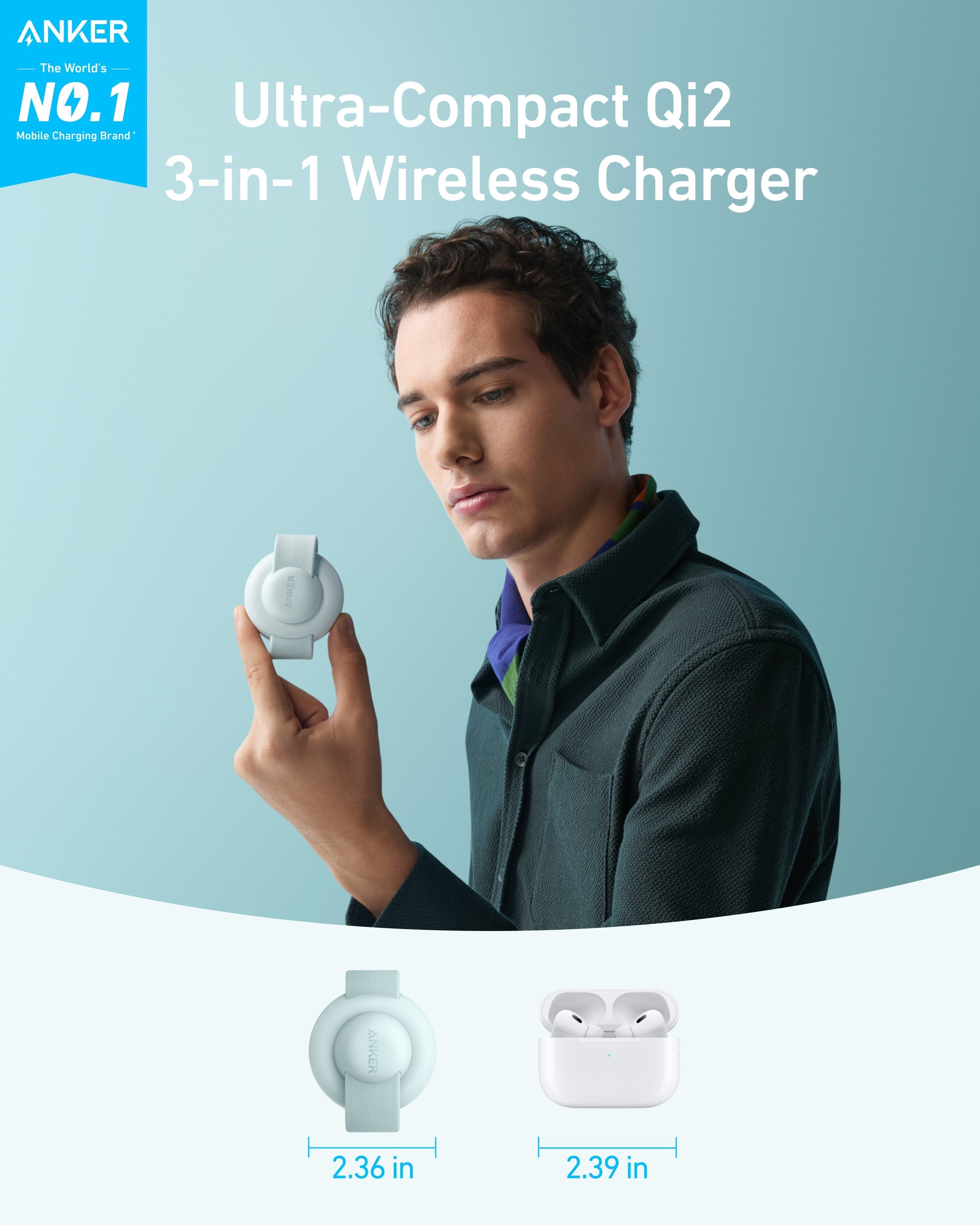 Anker MagGo Wireless Charging Station - 3-In-1 Foldable Pad For MagSafe And Qi2 Powers iPhone, Apple Watch, And More by Anker
