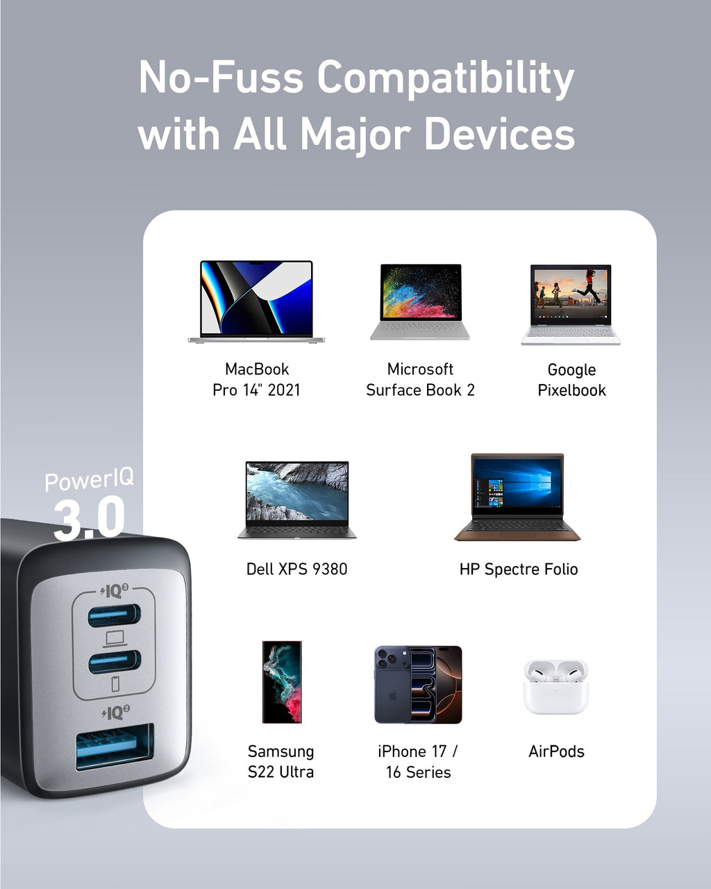 Anker 735 Charger Nano II 65W - Ultra Compact USB-C Power Delivery Charger For Phones Tablets Laptops by Anker