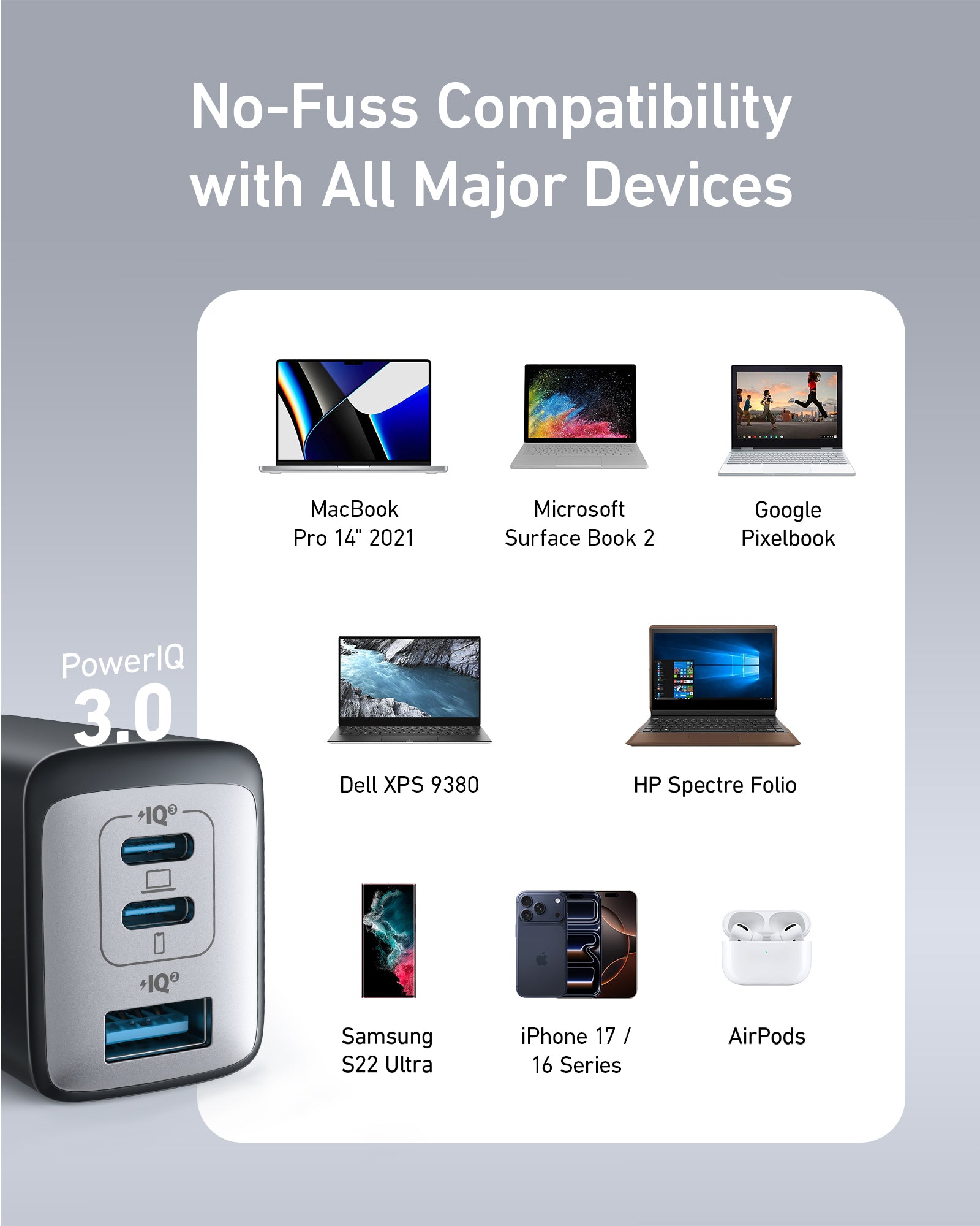 Anker 735 Charger Nano II 65W - Ultra Compact USB-C Power Delivery Charger For Phones Tablets Laptops by Anker