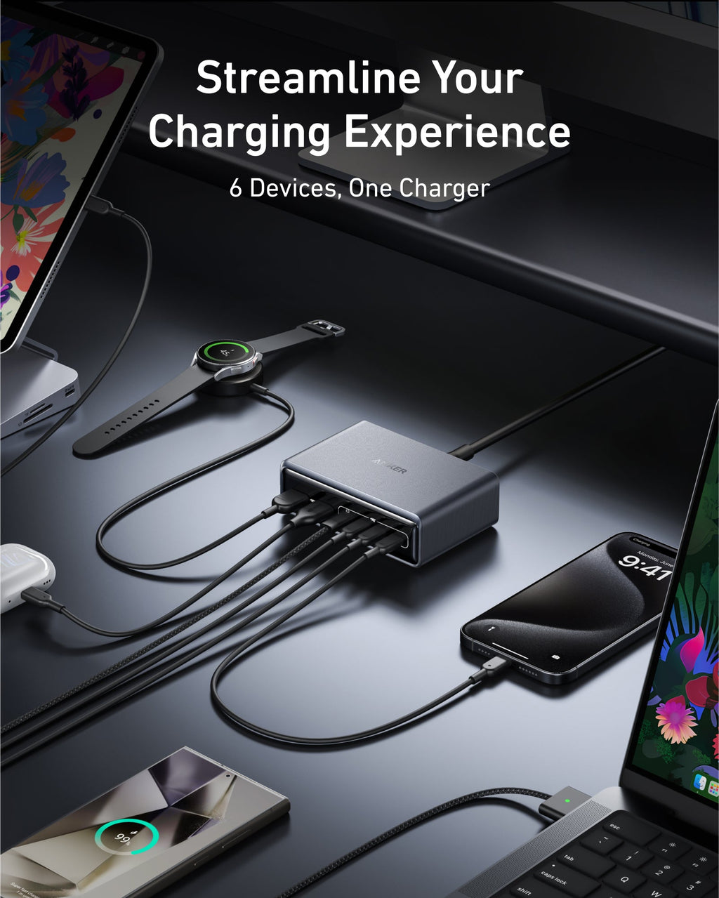 Anker Prime Charger - 200W GaN Charging Station For Laptops Tablets And Phones In A Single Compact Hub by Anker
