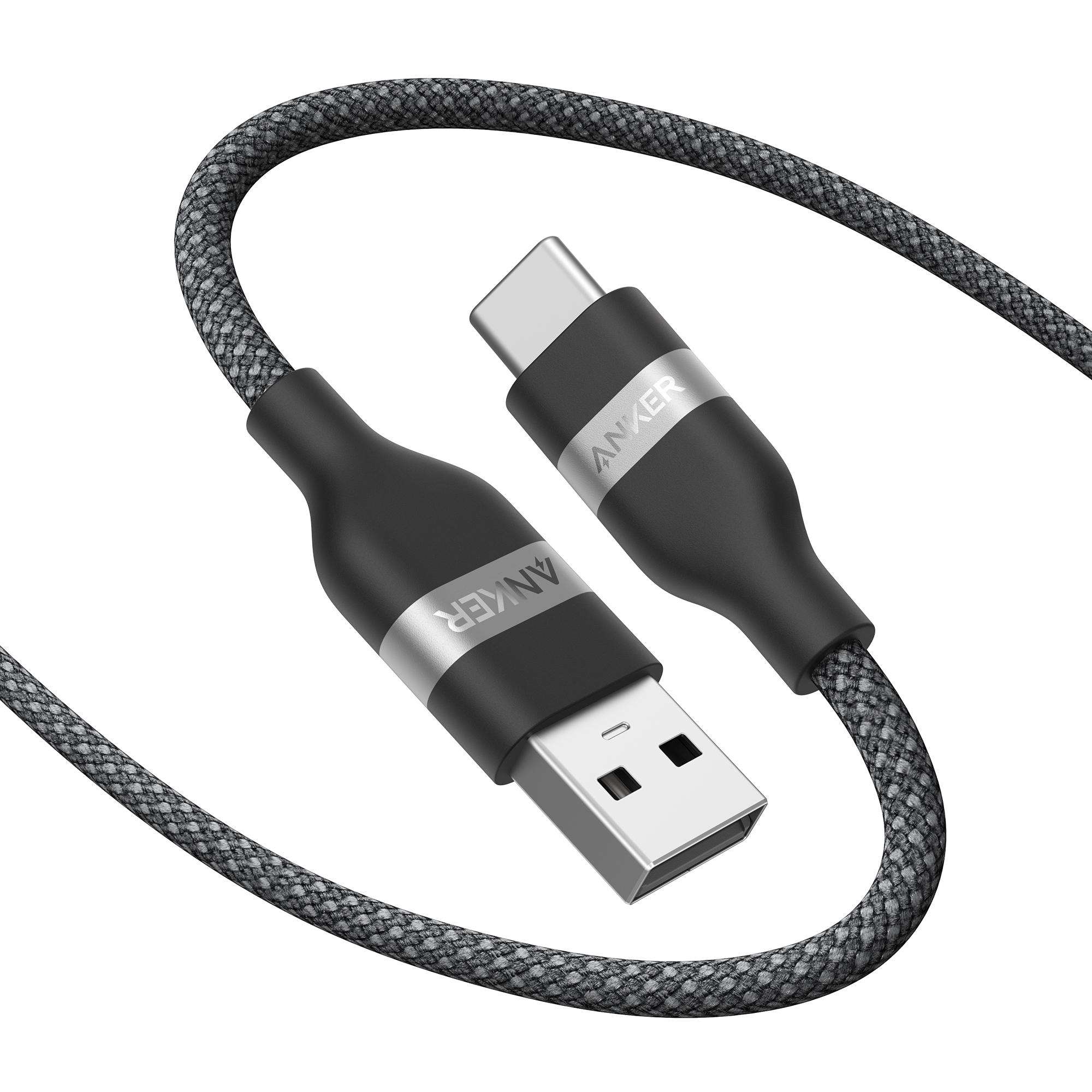 Anker USB A to USB C Cable - Upcycled Braided Design for Reliable Charging with 3 ft or 6 ft Lengths by Anker