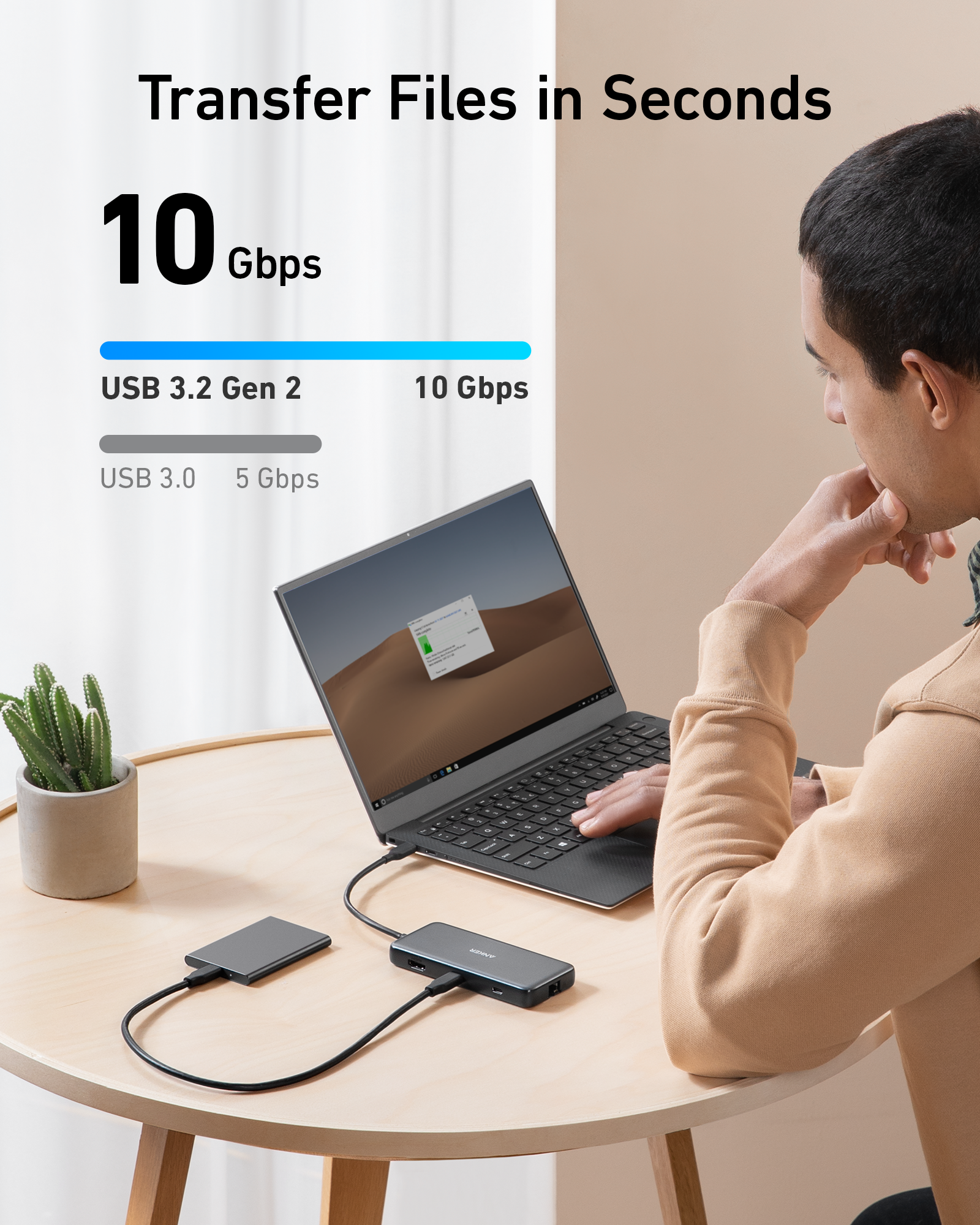 Anker 555 USB-C Hub - 8-In-1 Expansion Dock That Turns A Single USB-C Port Into A Full Workstation by Anker