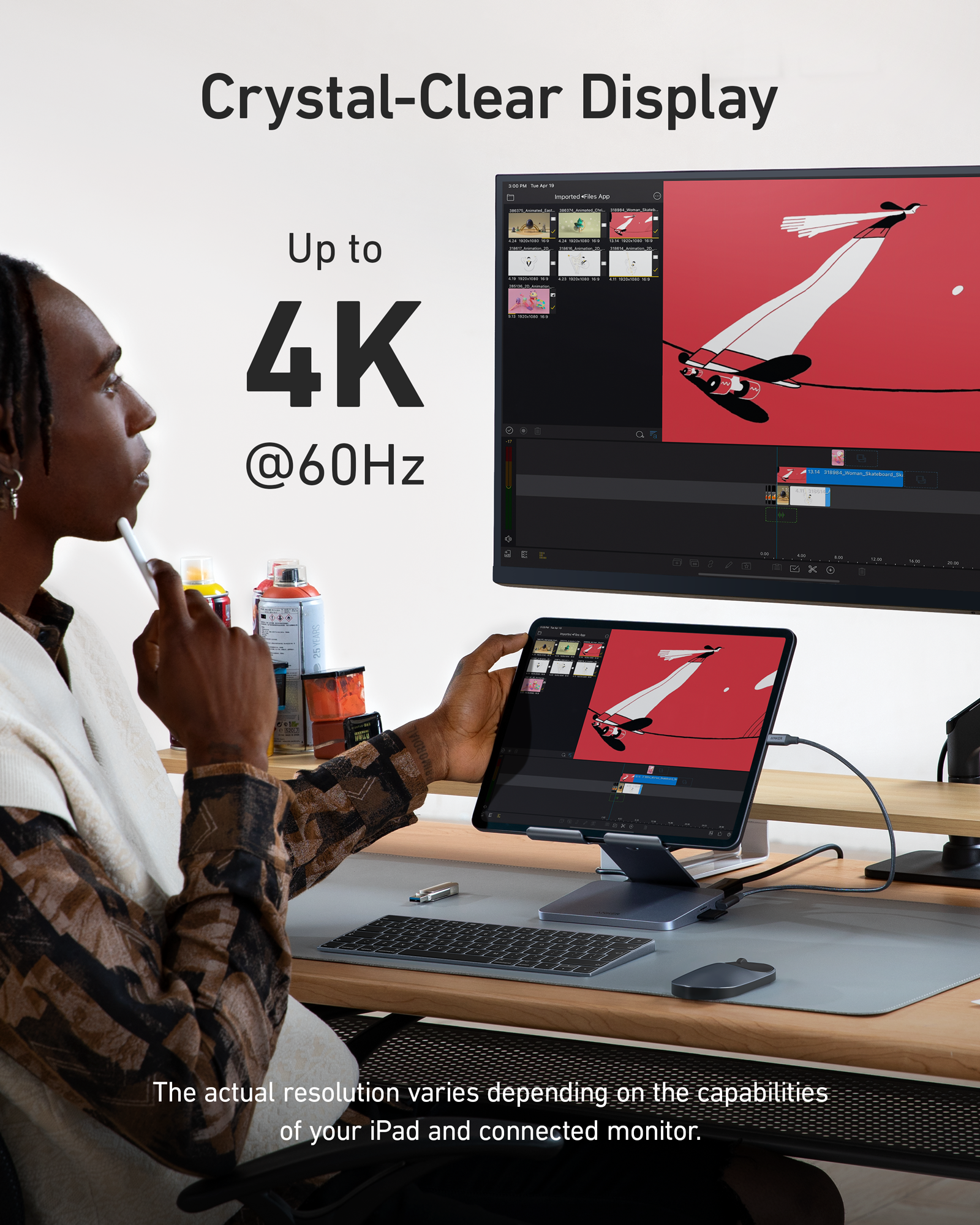 Anker 551 USB-C Hub - 8-In-1 Connectivity With Built-In Tablet Stand For 4K HDMI And USB-C by Anker
