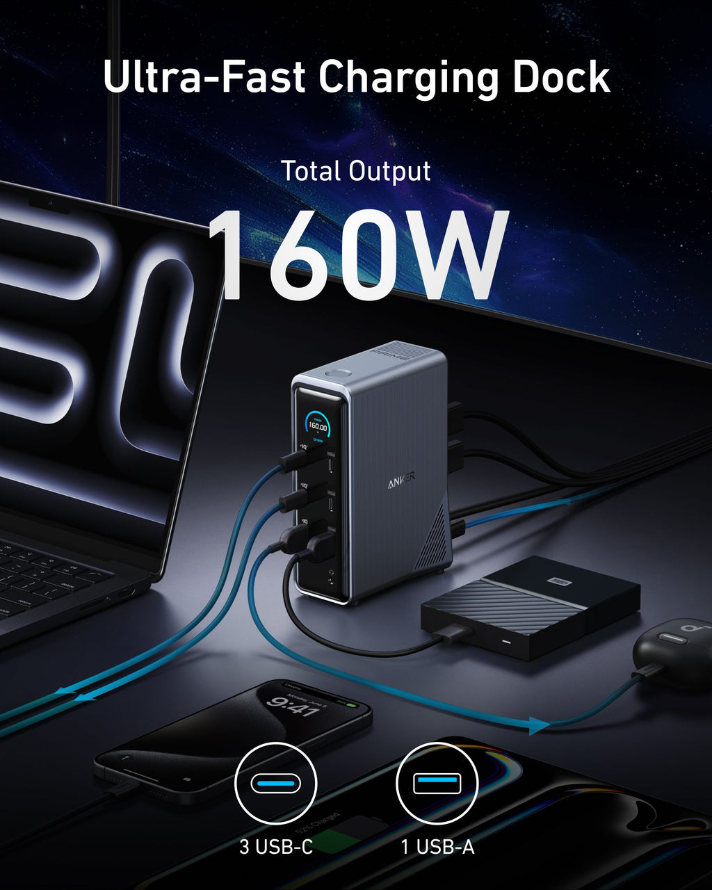 Anker Prime Charging Docking Station - 14 In 1 Hub With Dual Display And 160W Total Power For Fast Charging by Anker