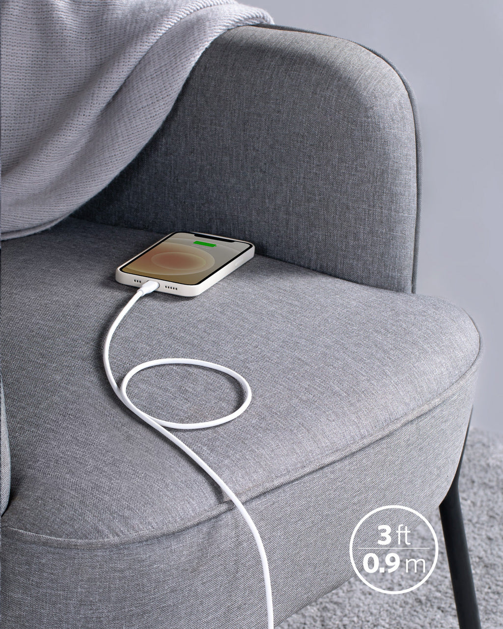 Anker 641 USB-C to Lightning Cable Flow 3 ft Silicone - Soft Silicone Finish for Premium Durability by Anker