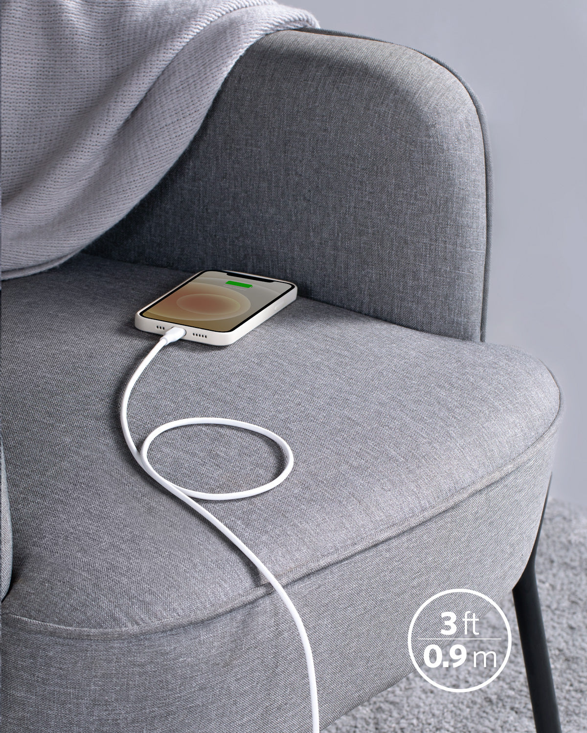 Anker 641 USB-C to Lightning Cable Flow 3 ft Silicone - Soft Silicone Finish for Premium Durability by Anker