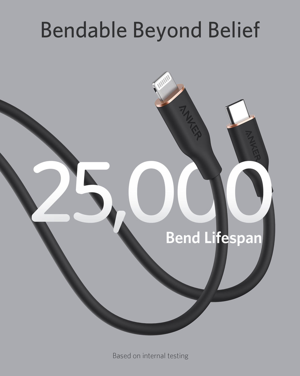 Anker 641 USB-C to Lightning Cable Flow 3 ft Silicone - Soft Silicone Finish for Premium Durability by Anker