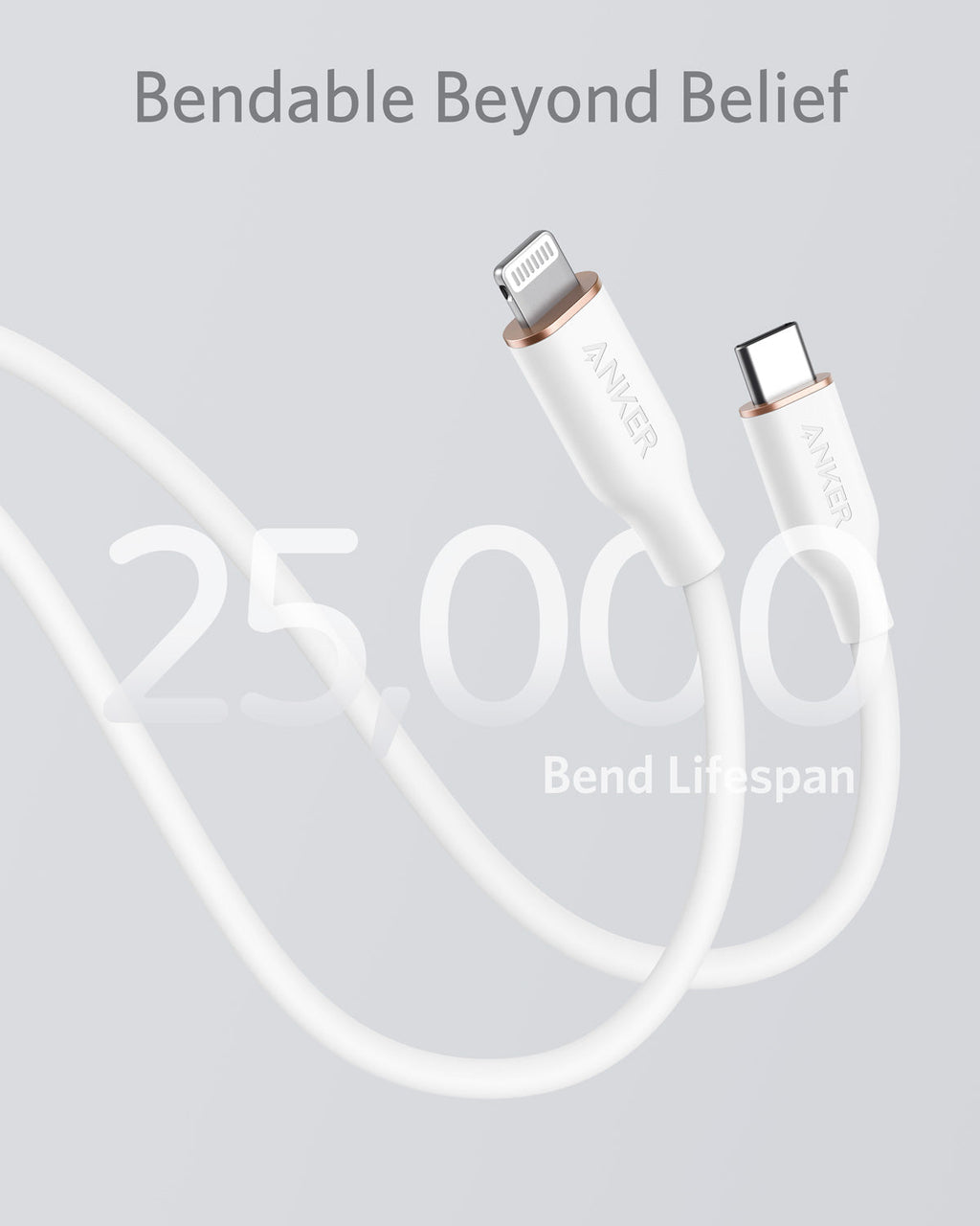 Anker 641 USB-C to Lightning Cable Flow 3 ft Silicone - Soft Silicone Finish for Premium Durability by Anker