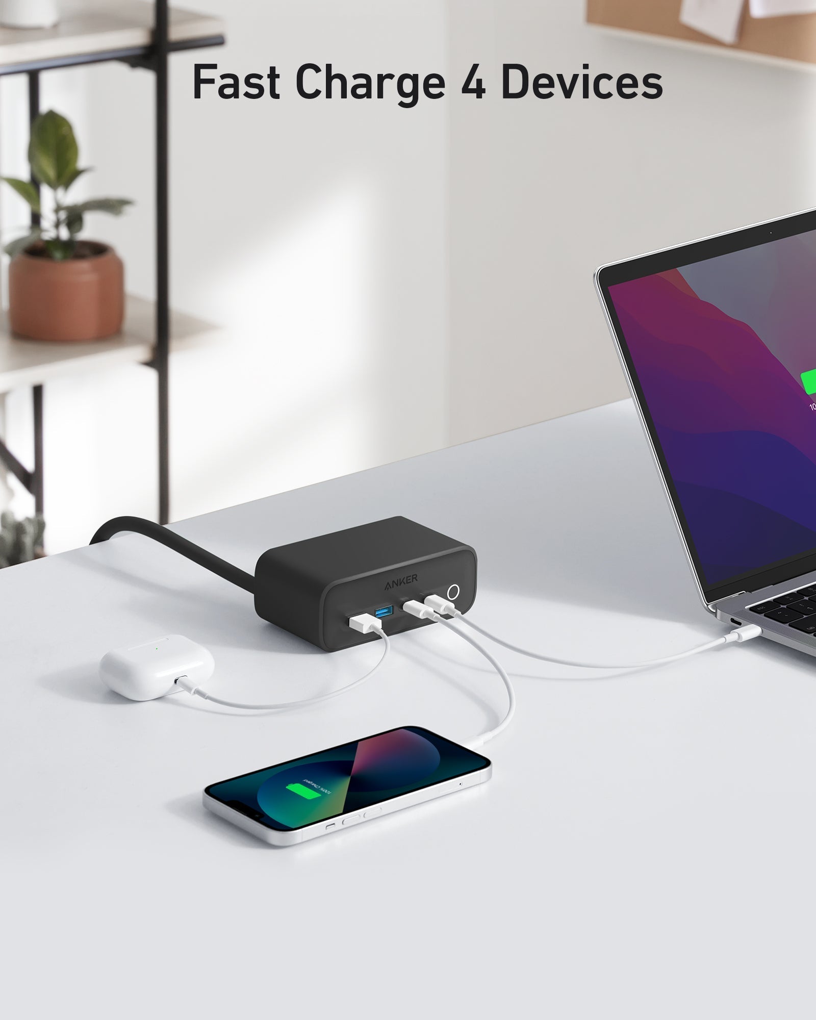 Anker 525 Charging Station - 7 In 1 Hub With 3 Outlets And 2 USB Ports For Safe Multi-Device Charging by Anker