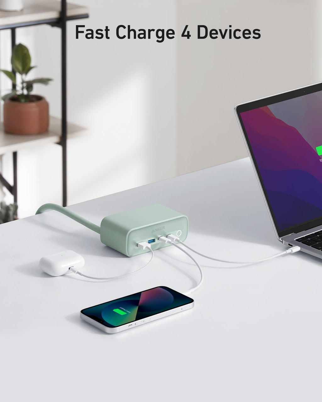 Anker 525 Charging Station - 7 In 1 Hub With 3 Outlets And 2 USB Ports For Safe Multi-Device Charging by Anker